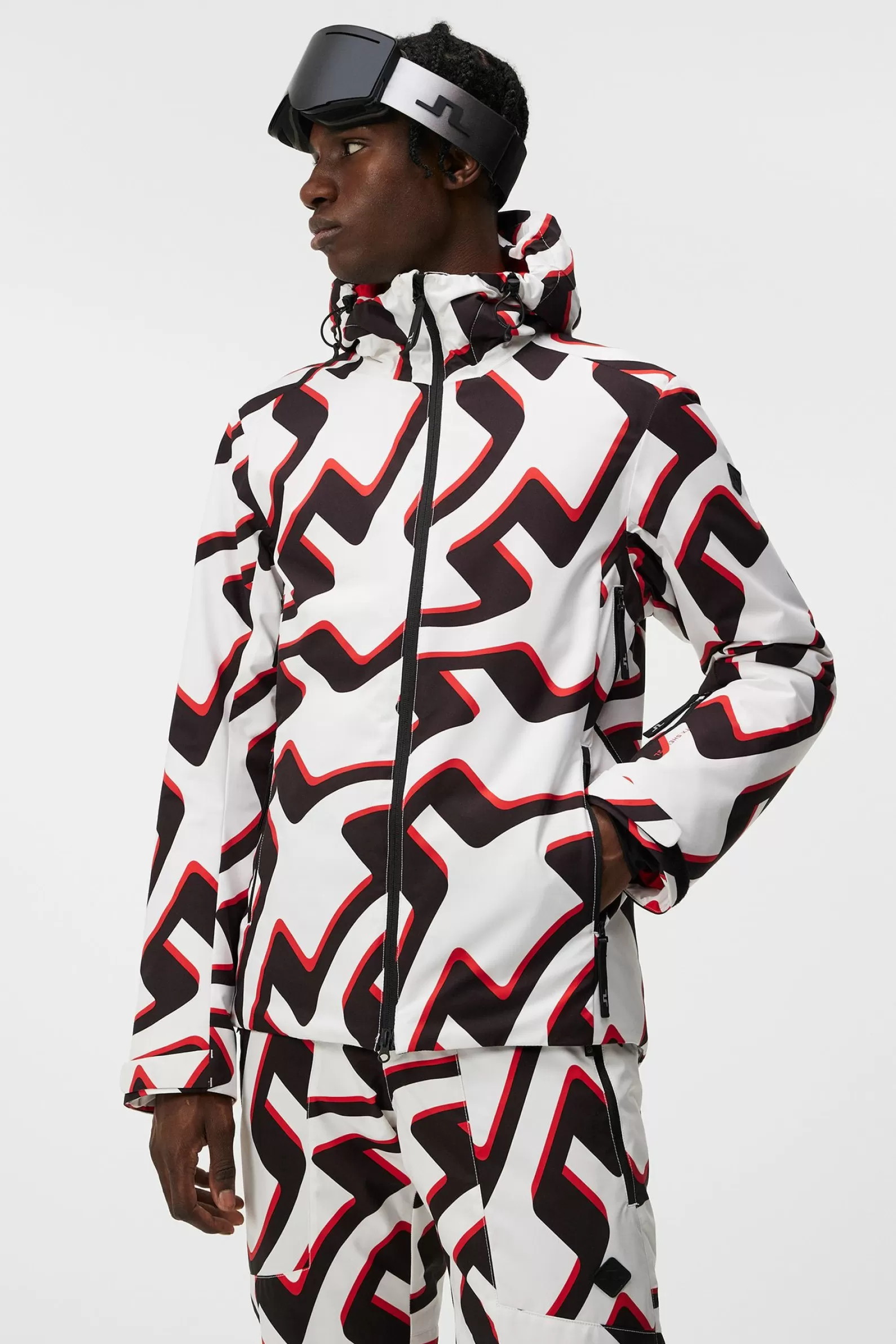 J.Lindeberg Ace Jacket Printed Bridge Wave Xl White*MÄN Jackor