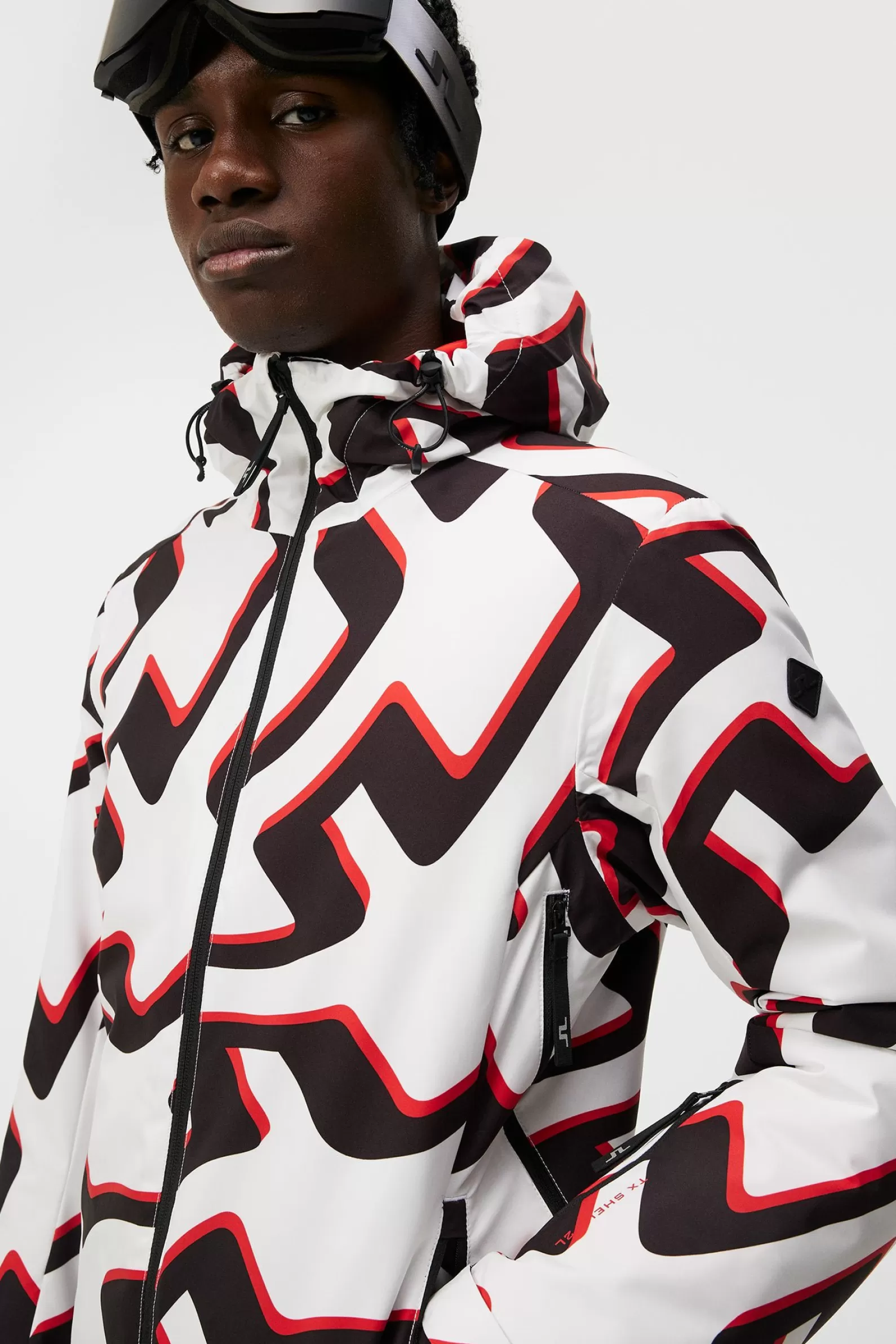 J.Lindeberg Ace Jacket Printed Bridge Wave Xl White*MÄN Jackor