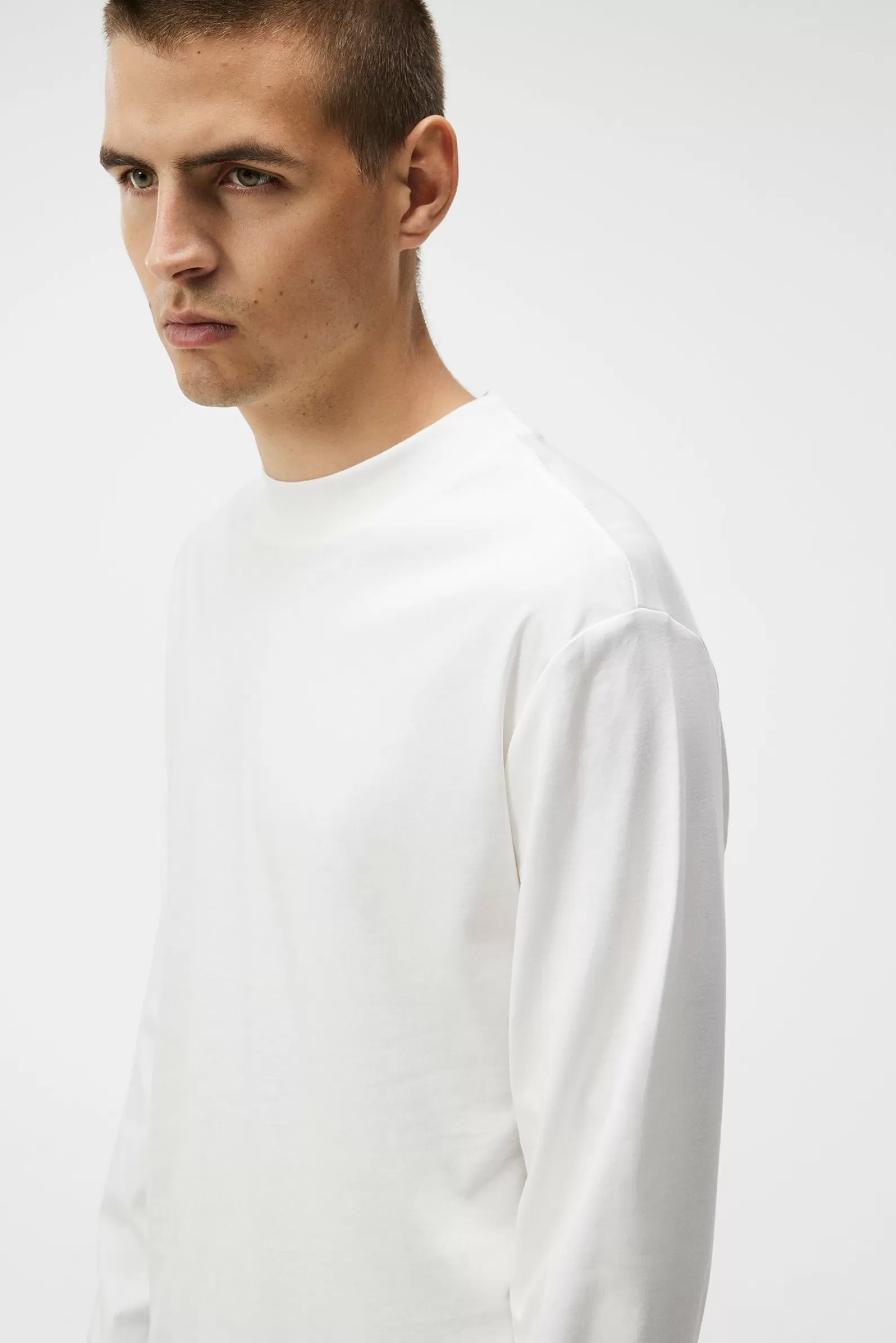 J.Lindeberg Ace Mock Neck Ls T-Shirt White*MÄN T-shirts