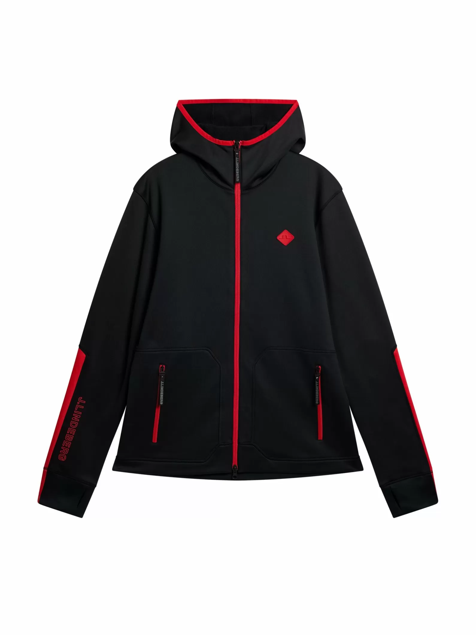 J.Lindeberg Aerial Pro Hood Black*MÄN Hoodies | Bas- och mellanlager