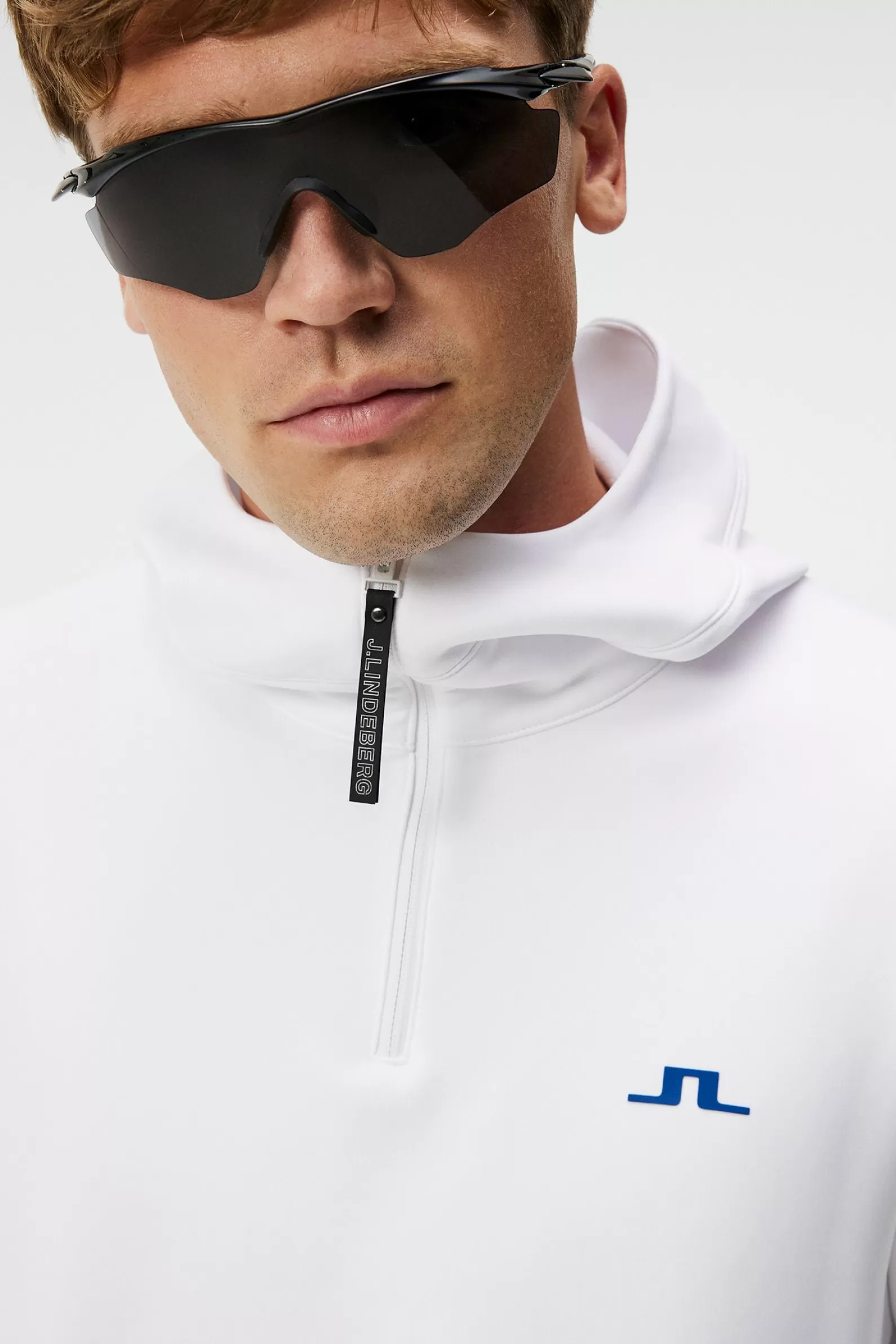 J.Lindeberg Aerial Quarter Hood White*MÄN Hoodies