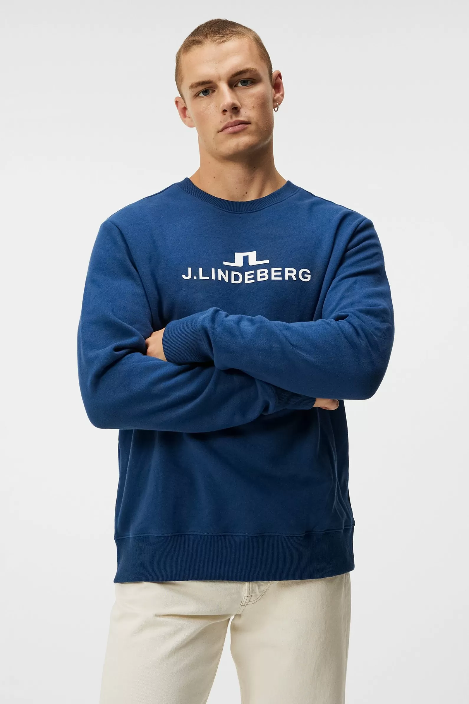 J.Lindeberg Alpha Crew Neck Estate Blue*MÄN Tröjor