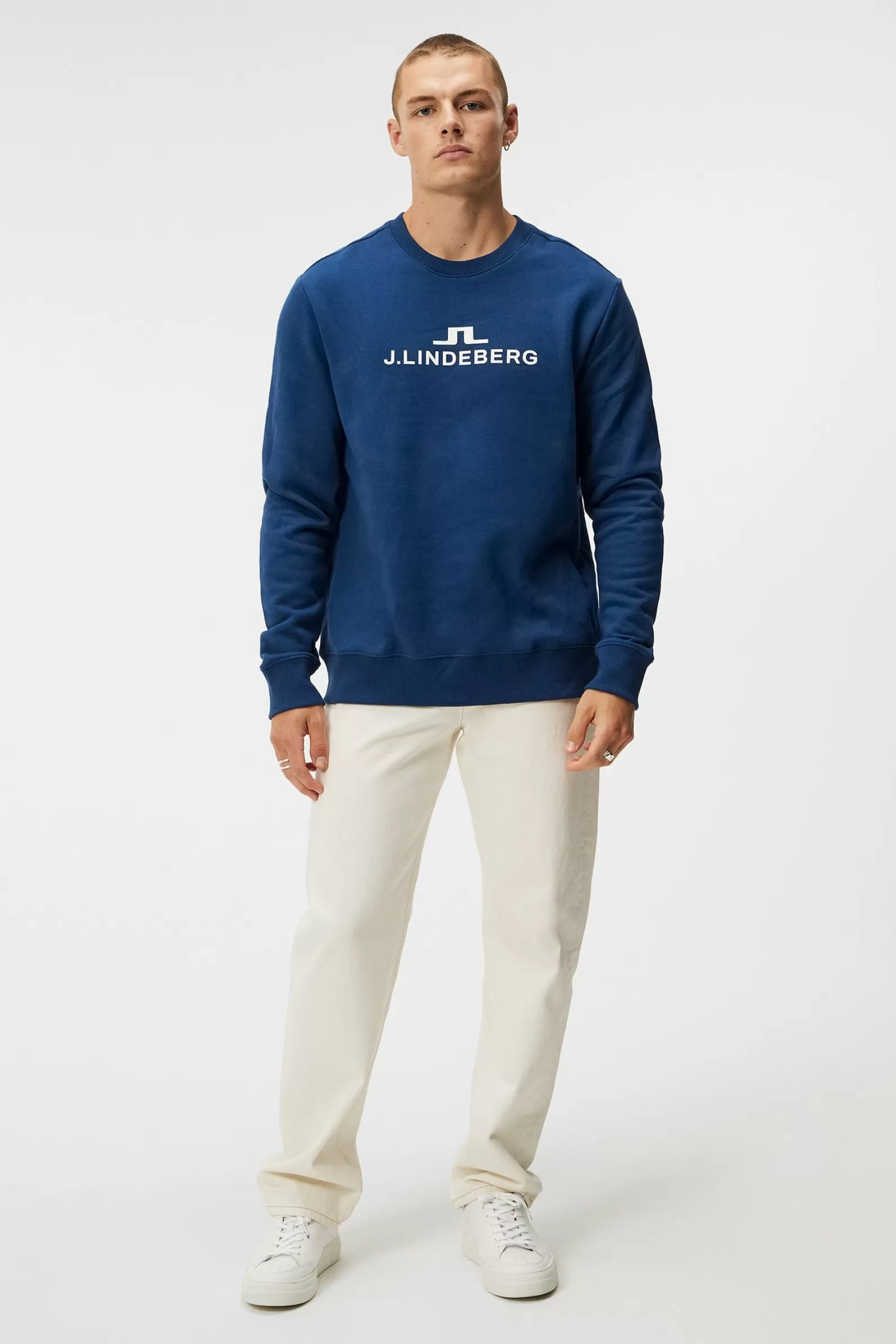 J.Lindeberg Alpha Crew Neck Estate Blue*MÄN Tröjor