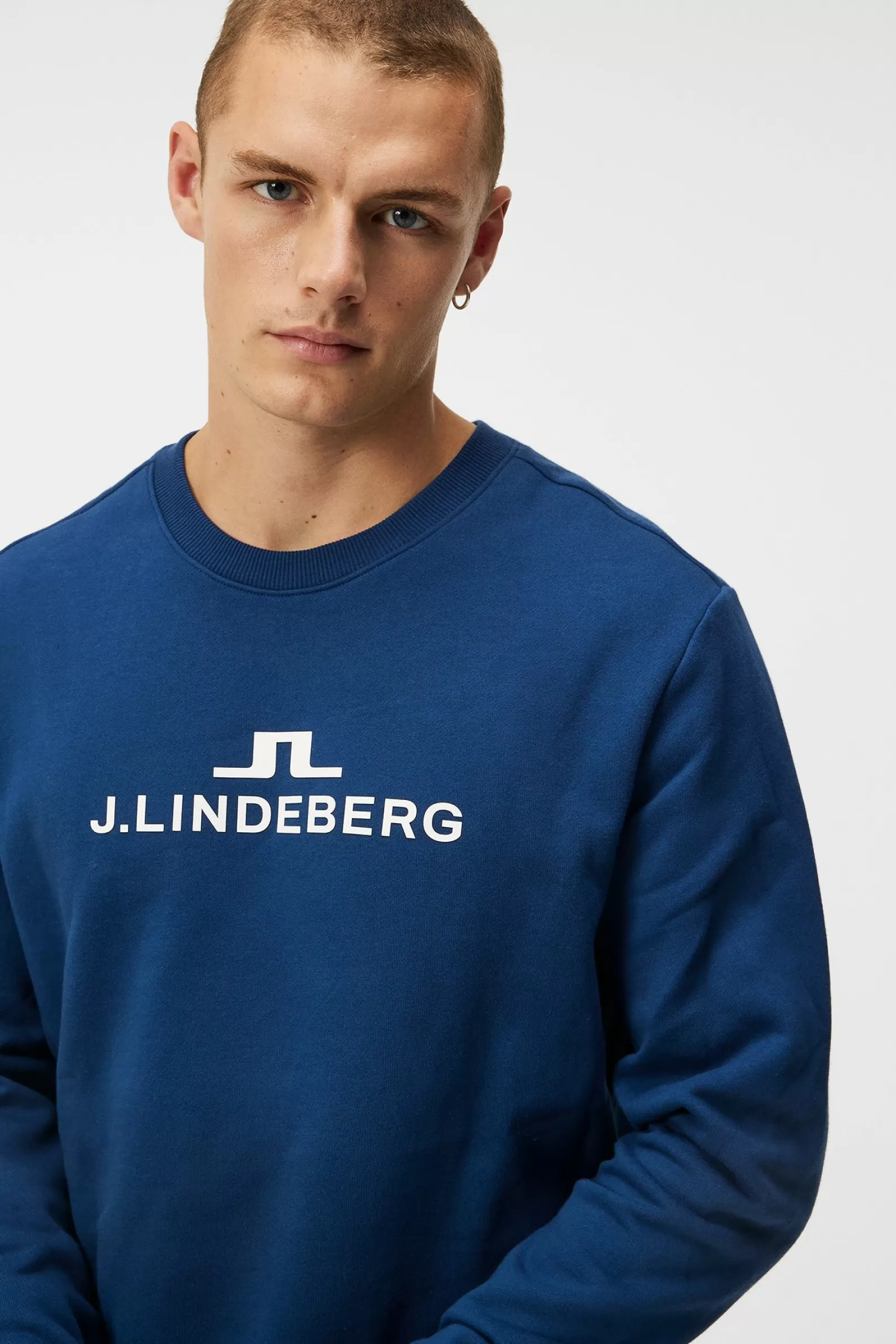 J.Lindeberg Alpha Crew Neck Estate Blue*MÄN Tröjor