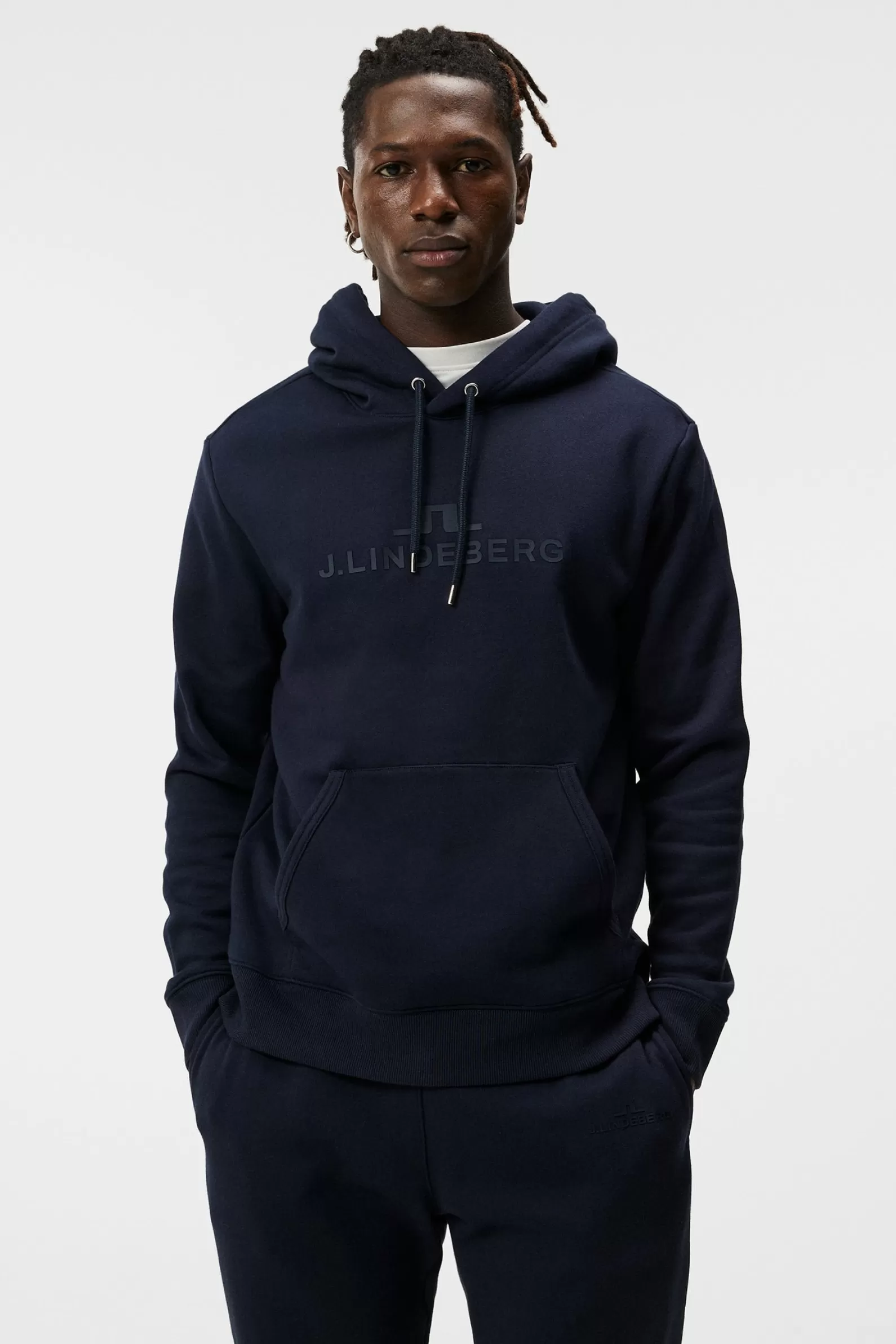 J.Lindeberg Alpha Hood Estate Blue*MÄN Hoodies