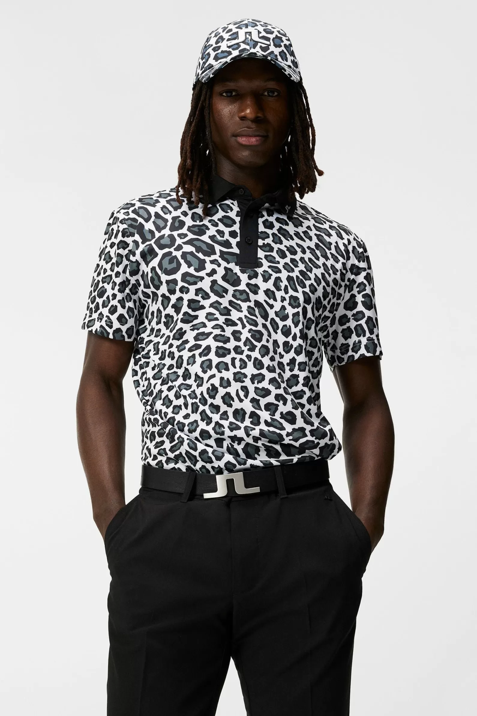 J.Lindeberg Arthur Regular Print Polo Bw Leopard*MÄN Polotröjor