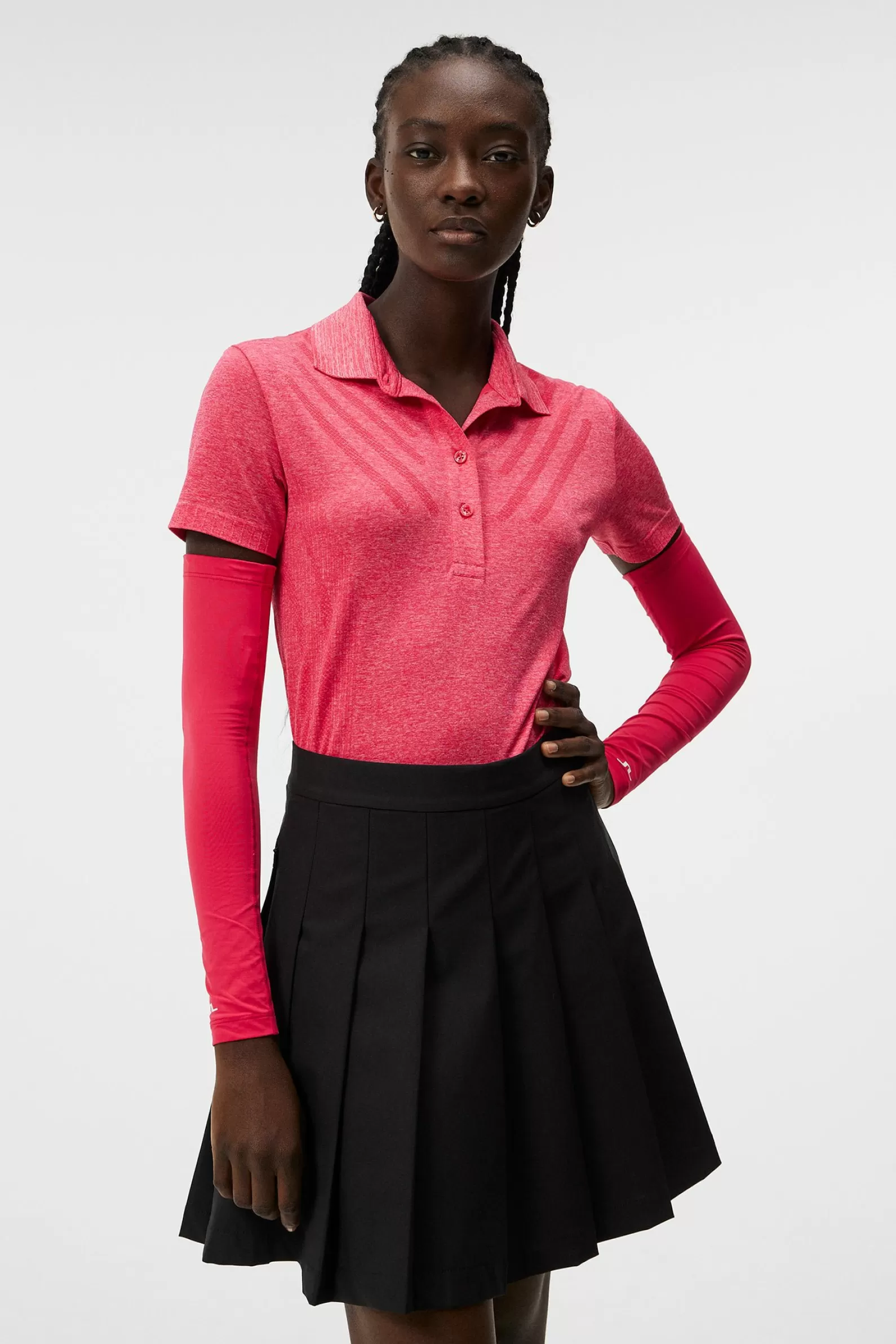 J.Lindeberg Azalea Seamless Polo Rose Red Melange*KVINNOR Polotröjor