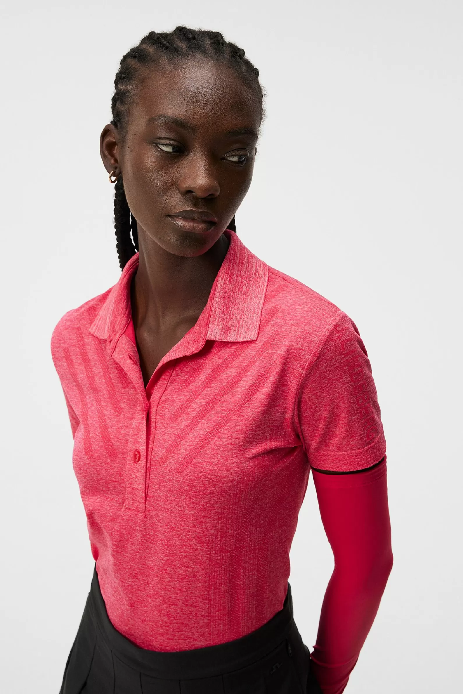 J.Lindeberg Azalea Seamless Polo Rose Red Melange*KVINNOR Polotröjor