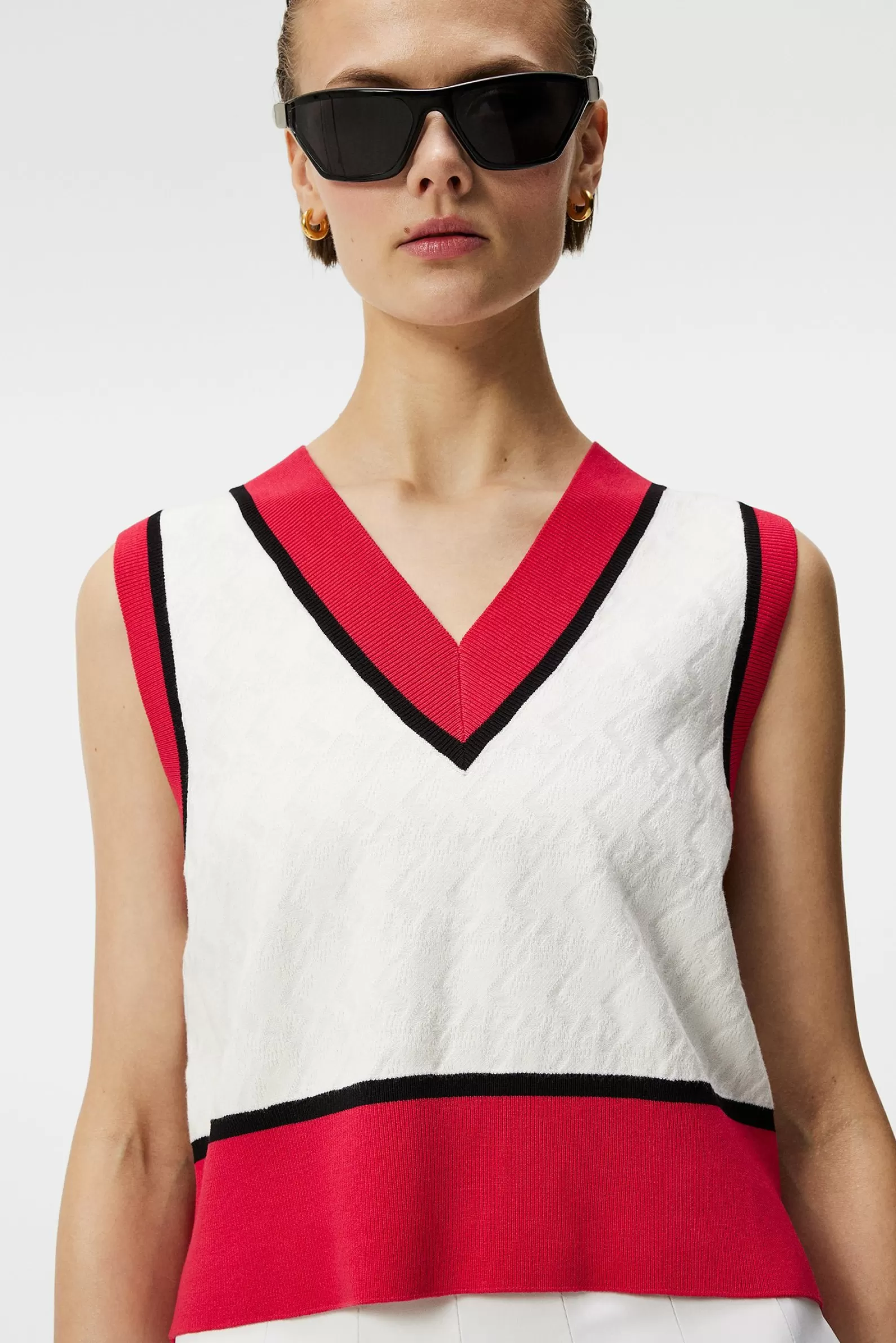 J.Lindeberg Barbados Knitted Vest Rose Red*KVINNOR Gilets | Stickat