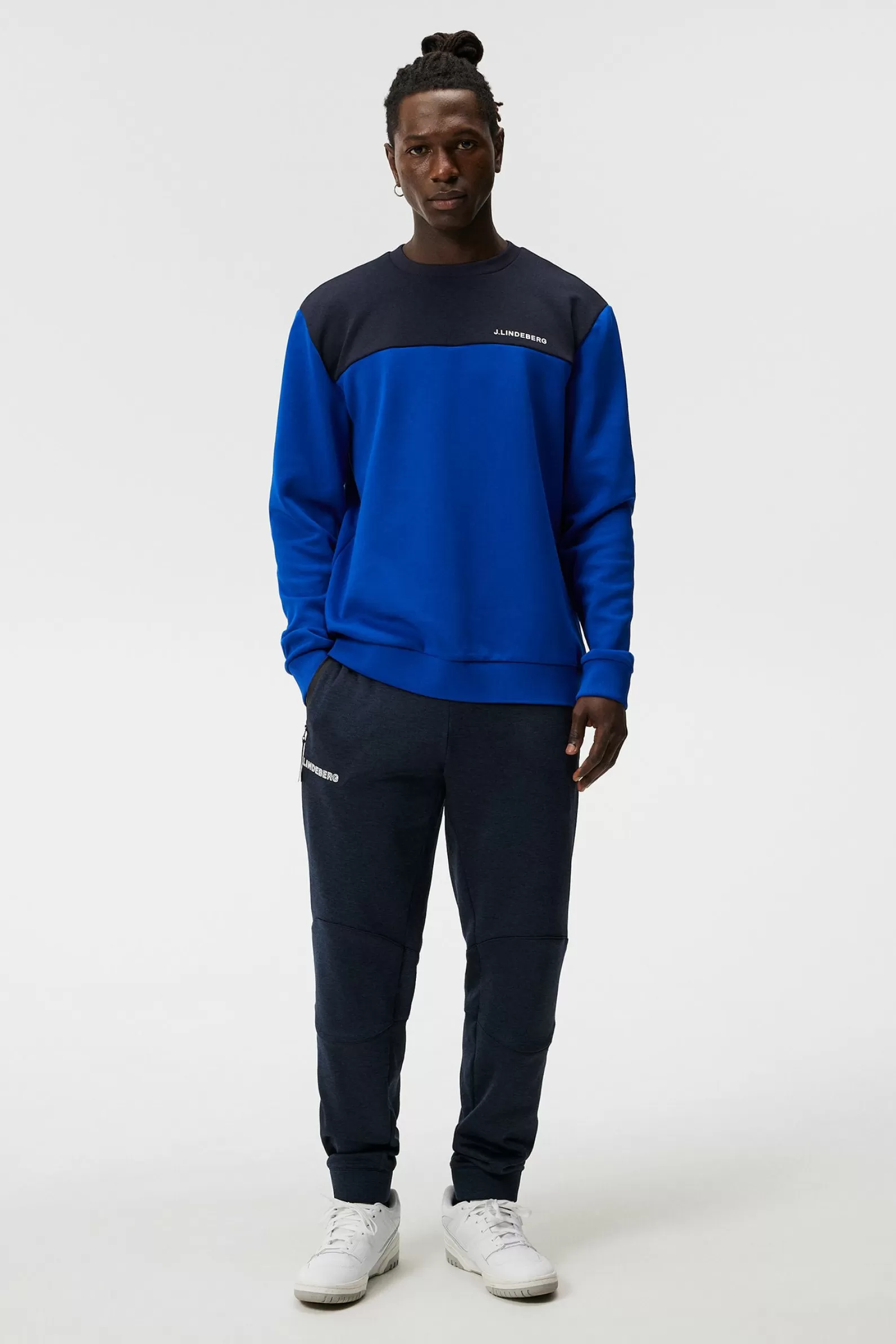 J.Lindeberg Brush Sweatpant Jl Navy Melange*MÄN Byxor