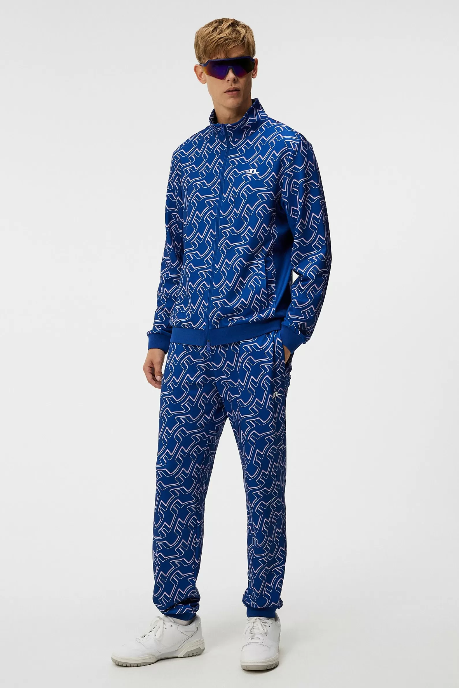 J.Lindeberg Callum Print Pant Outline Bridge Wave Blue*MÄN Byxor