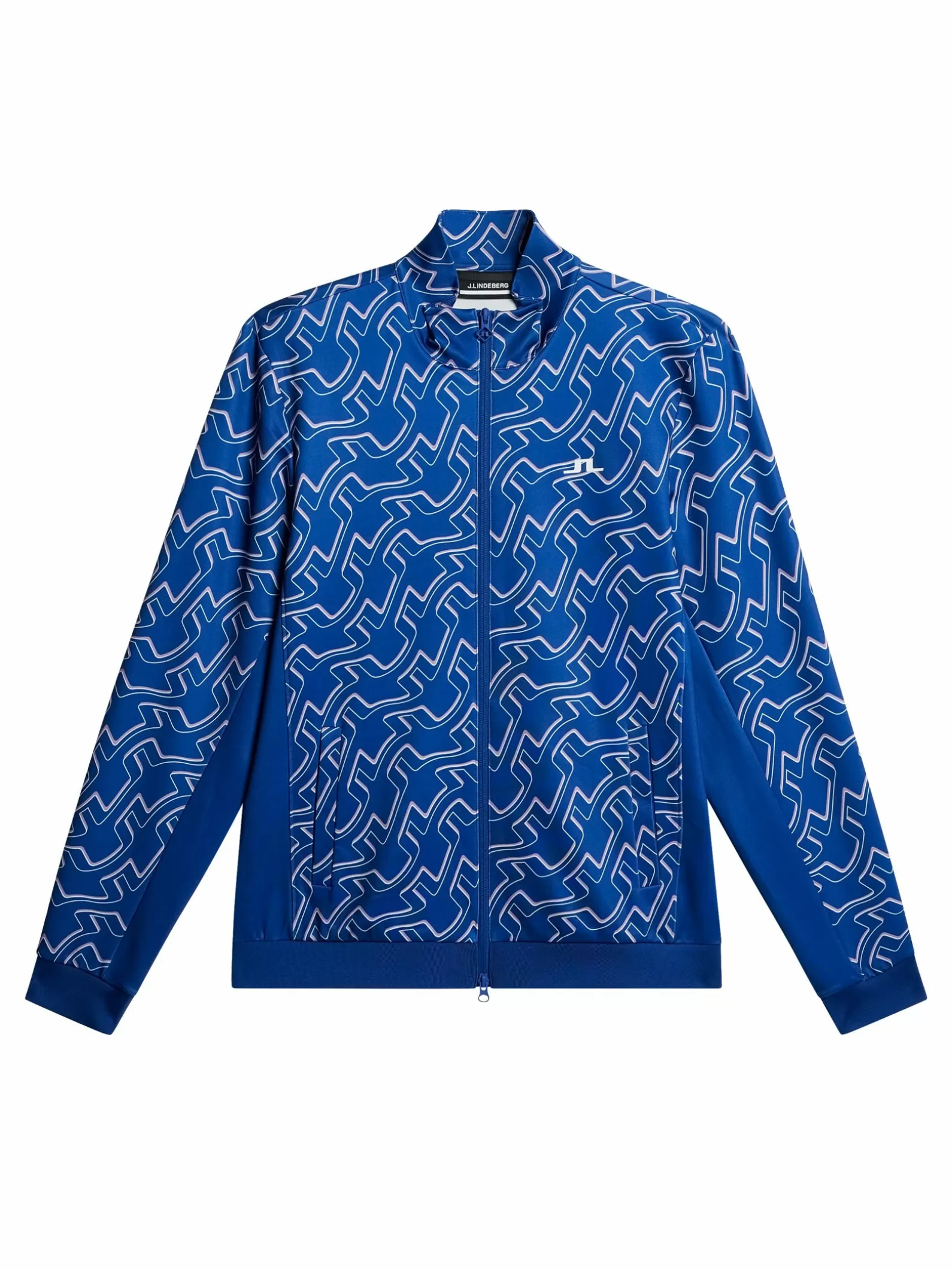 J.Lindeberg Callum Print Zip Jacket Outline Bridge Wave Blue*MÄN Bas- och mellanlager