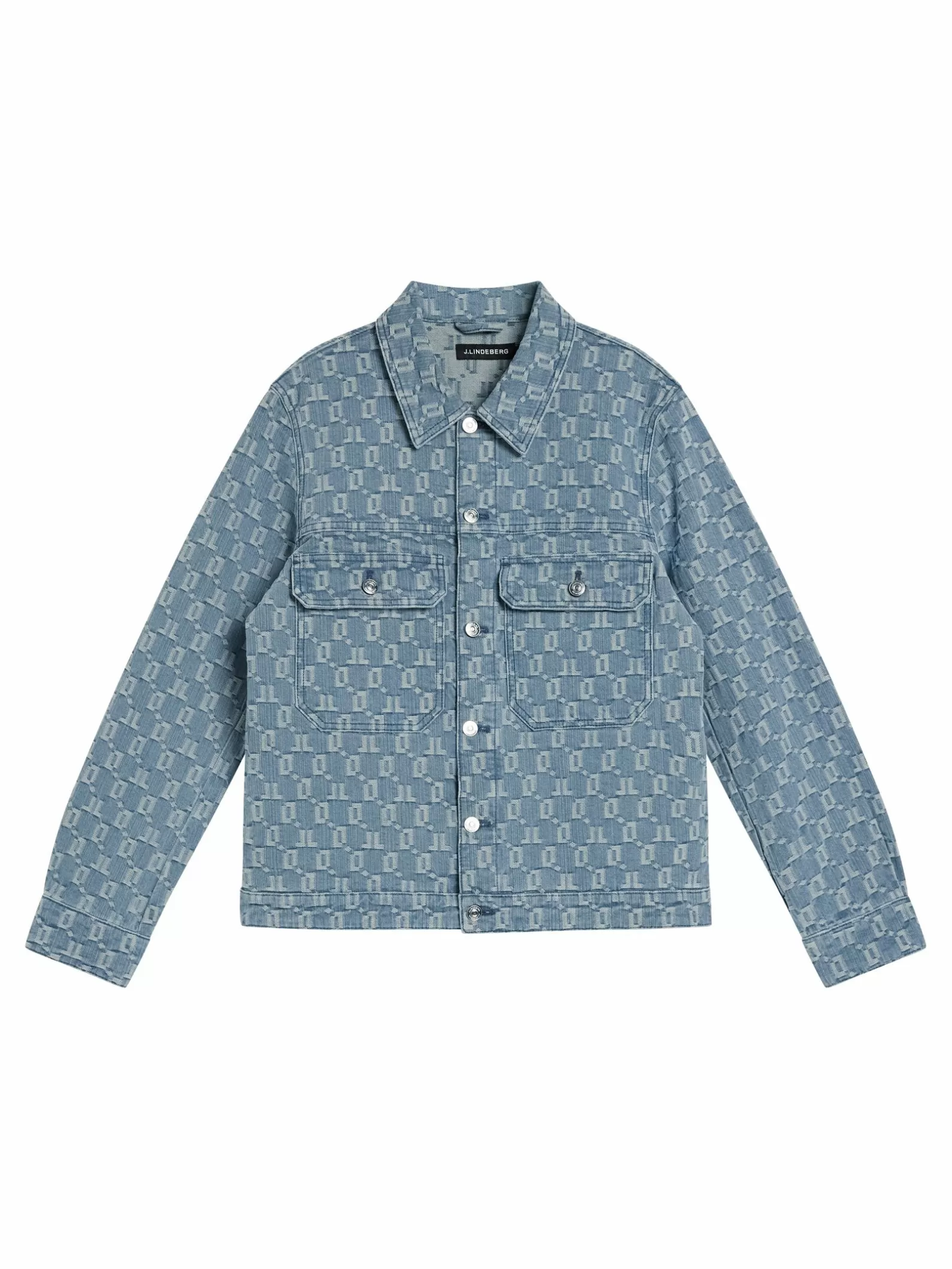 J.Lindeberg Cam Jacquard Denim Jacket Mid Blue*MÄN Jackor