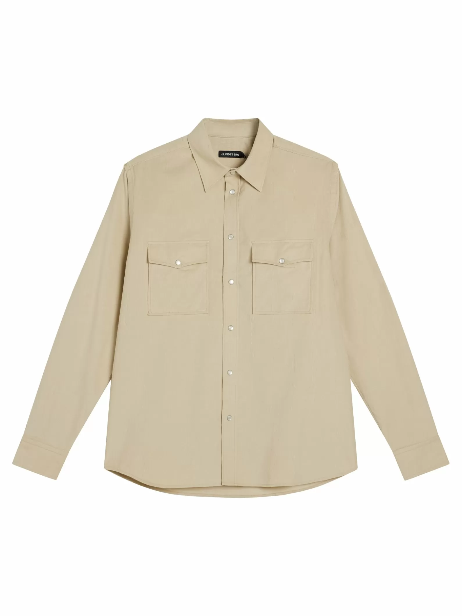 J.Lindeberg Carlos Reg Cord Shirt Oyster Gray*MÄN Skjortor