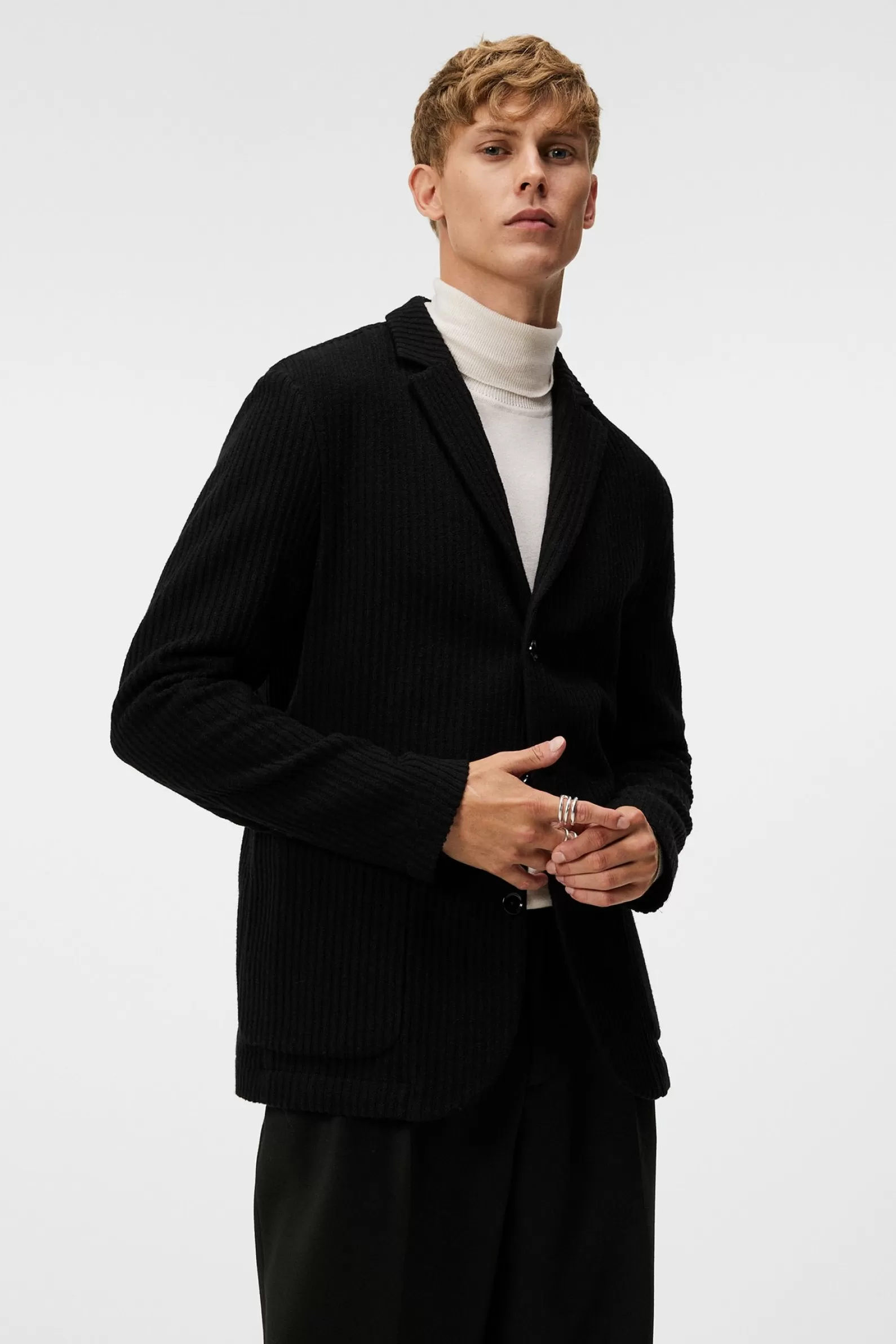 J.Lindeberg Carlton Rib Cardigan Blazer Black*MÄN Blazers