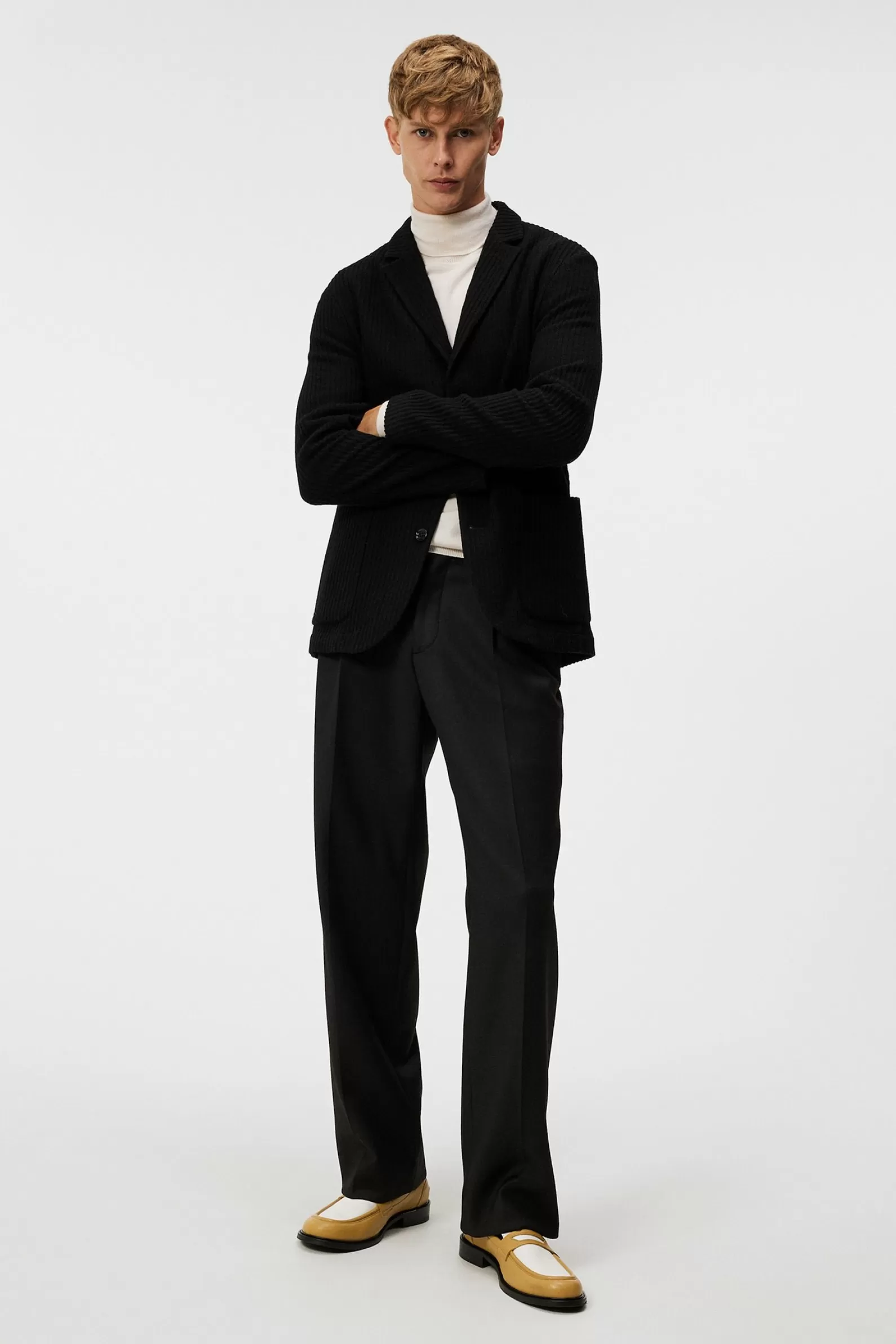 J.Lindeberg Carlton Rib Cardigan Blazer Black*MÄN Blazers