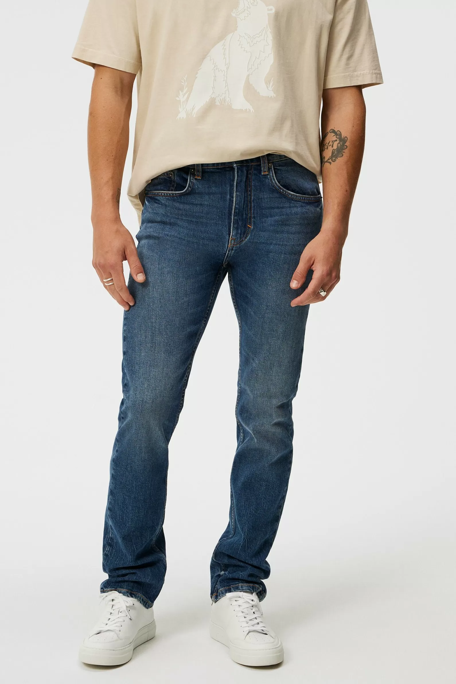 J.Lindeberg Cedar Strike Wash Jeans Mid Blue*MÄN Jeans | Byxor