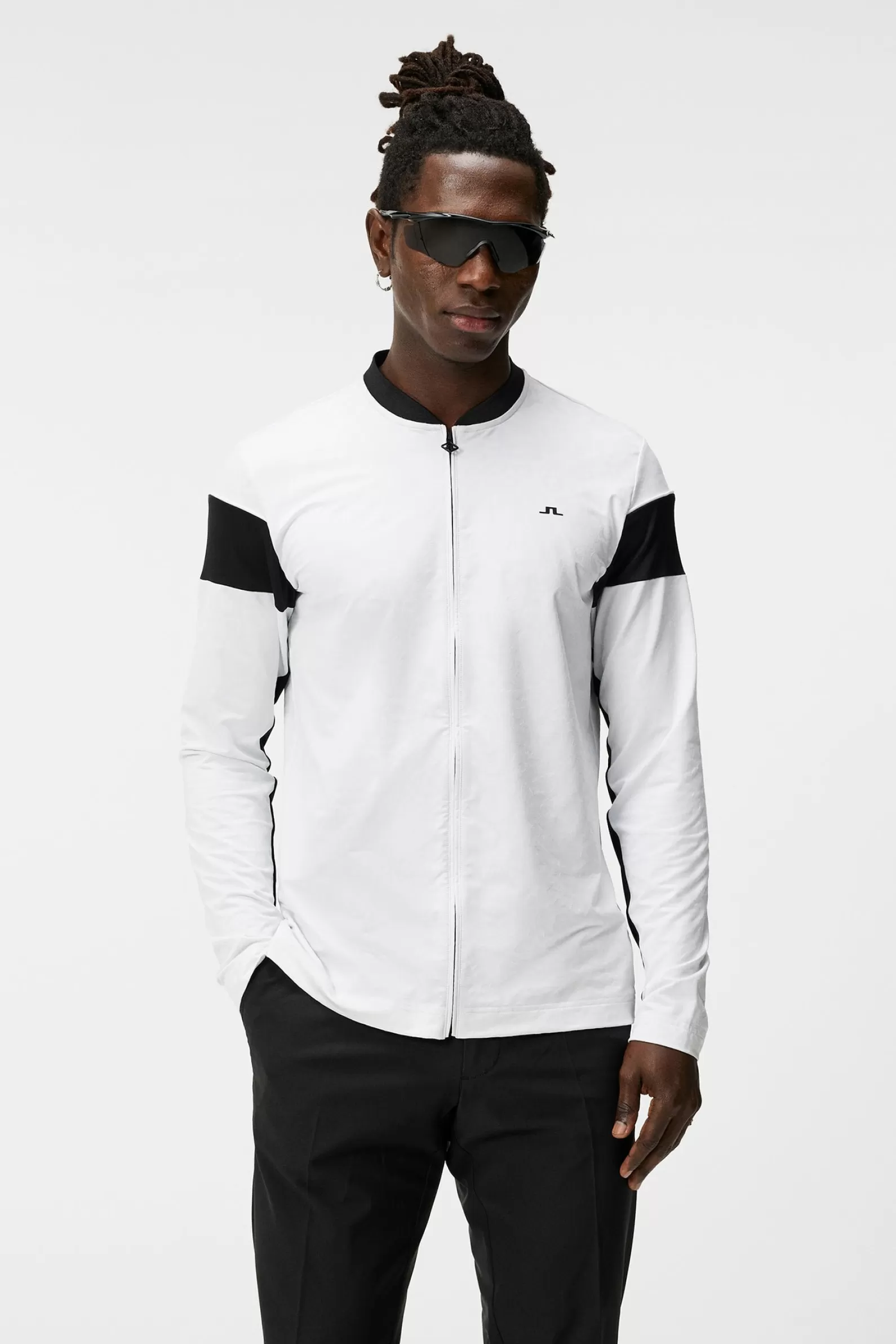 J.Lindeberg Charles Zip Midlayer White*MÄN Bas- och mellanlager