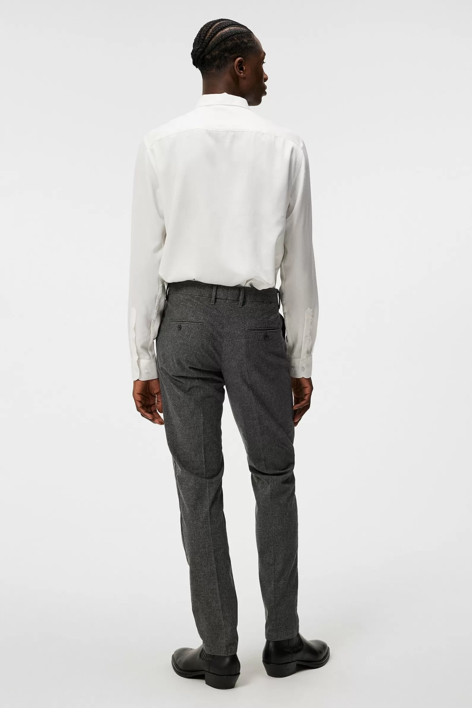 J.Lindeberg Chaze Herringbone Flex Pants Dark Grey*MÄN Skräddarsydda byxor | Byxor