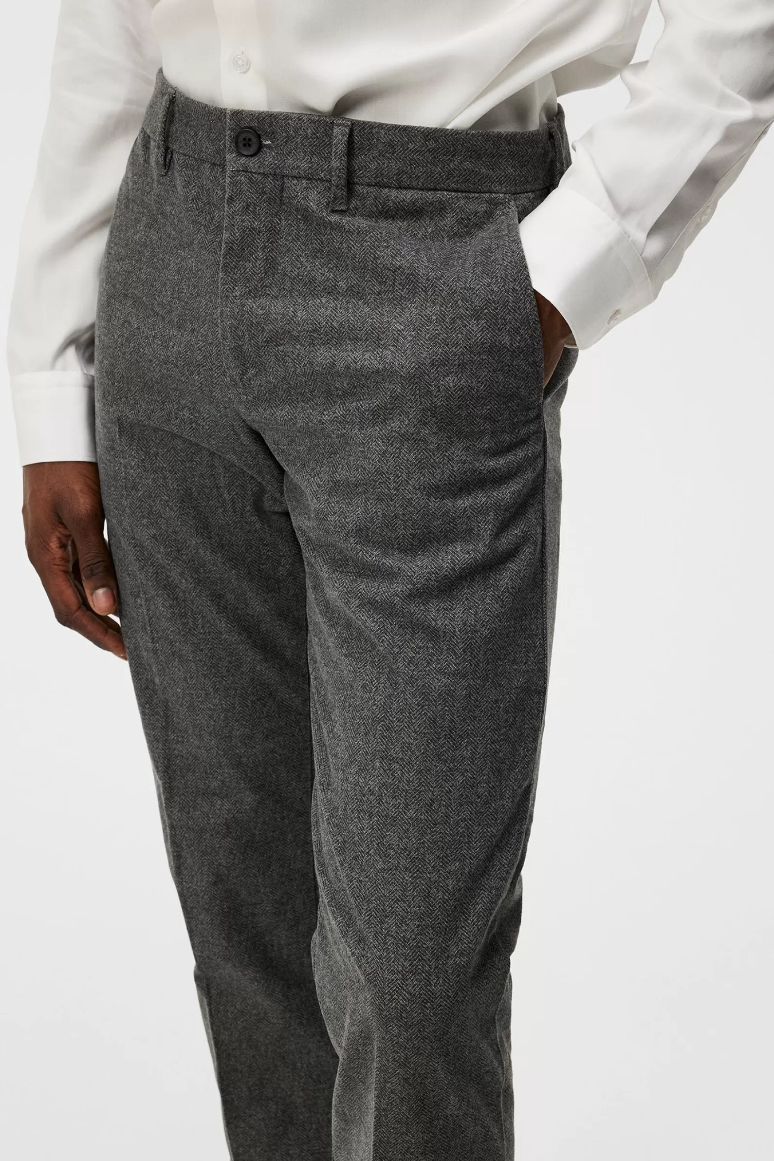 J.Lindeberg Chaze Herringbone Flex Pants Dark Grey*MÄN Skräddarsydda byxor | Byxor