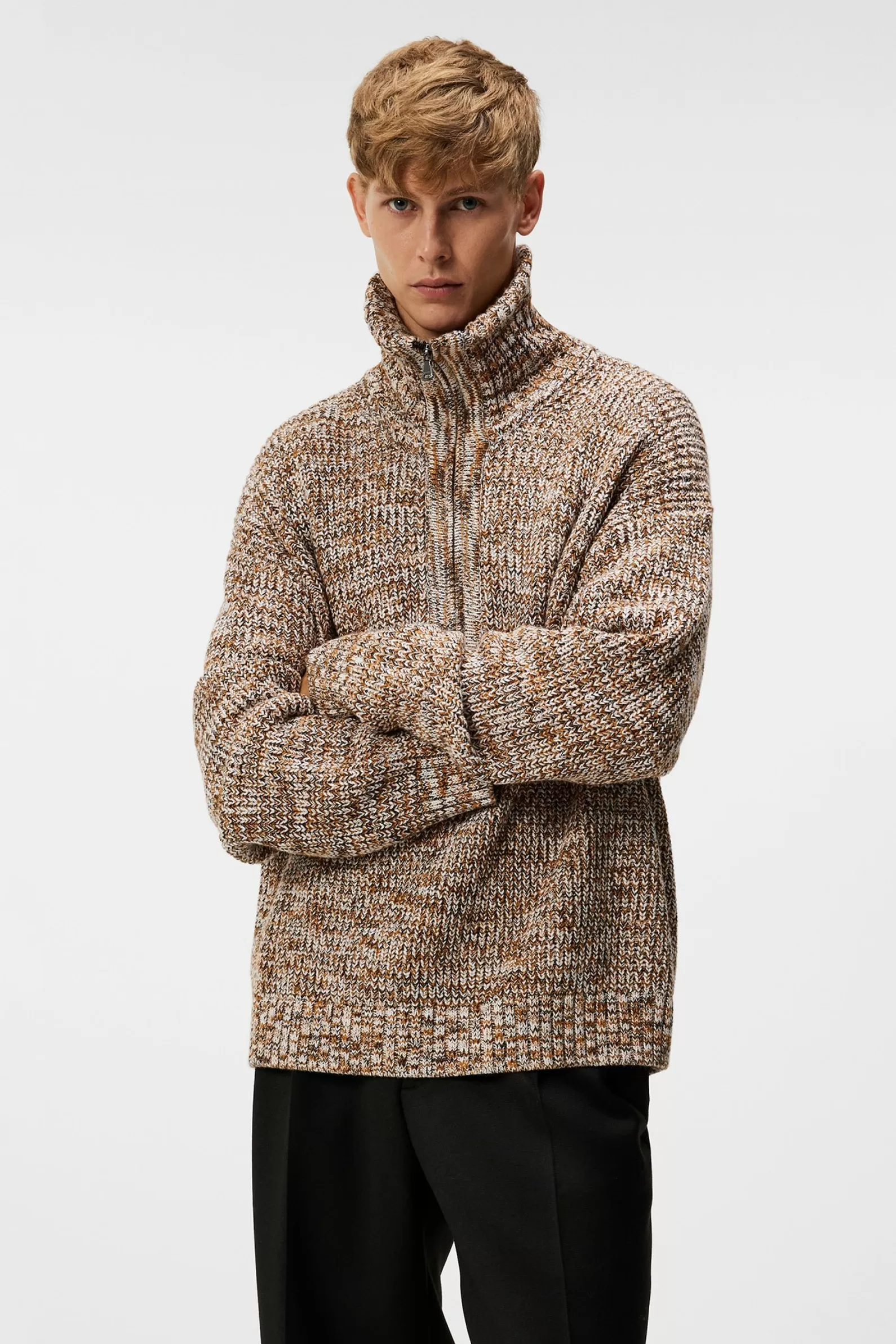 J.Lindeberg Chester Jacquard Quarter Zip Canuto*MÄN Stickat