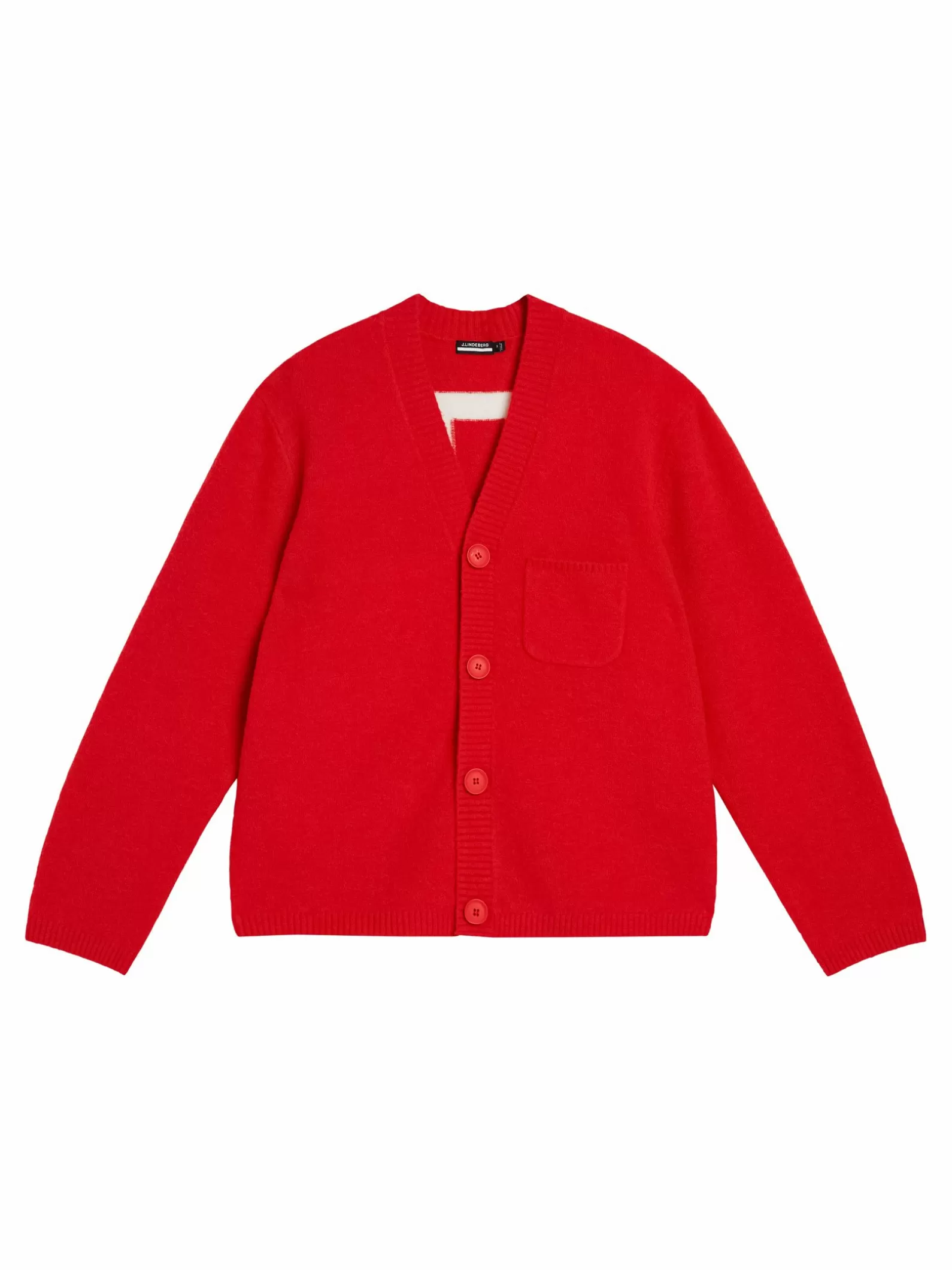 J.Lindeberg Clarke Knitted Cardigan Fiery Red*MÄN Stickat