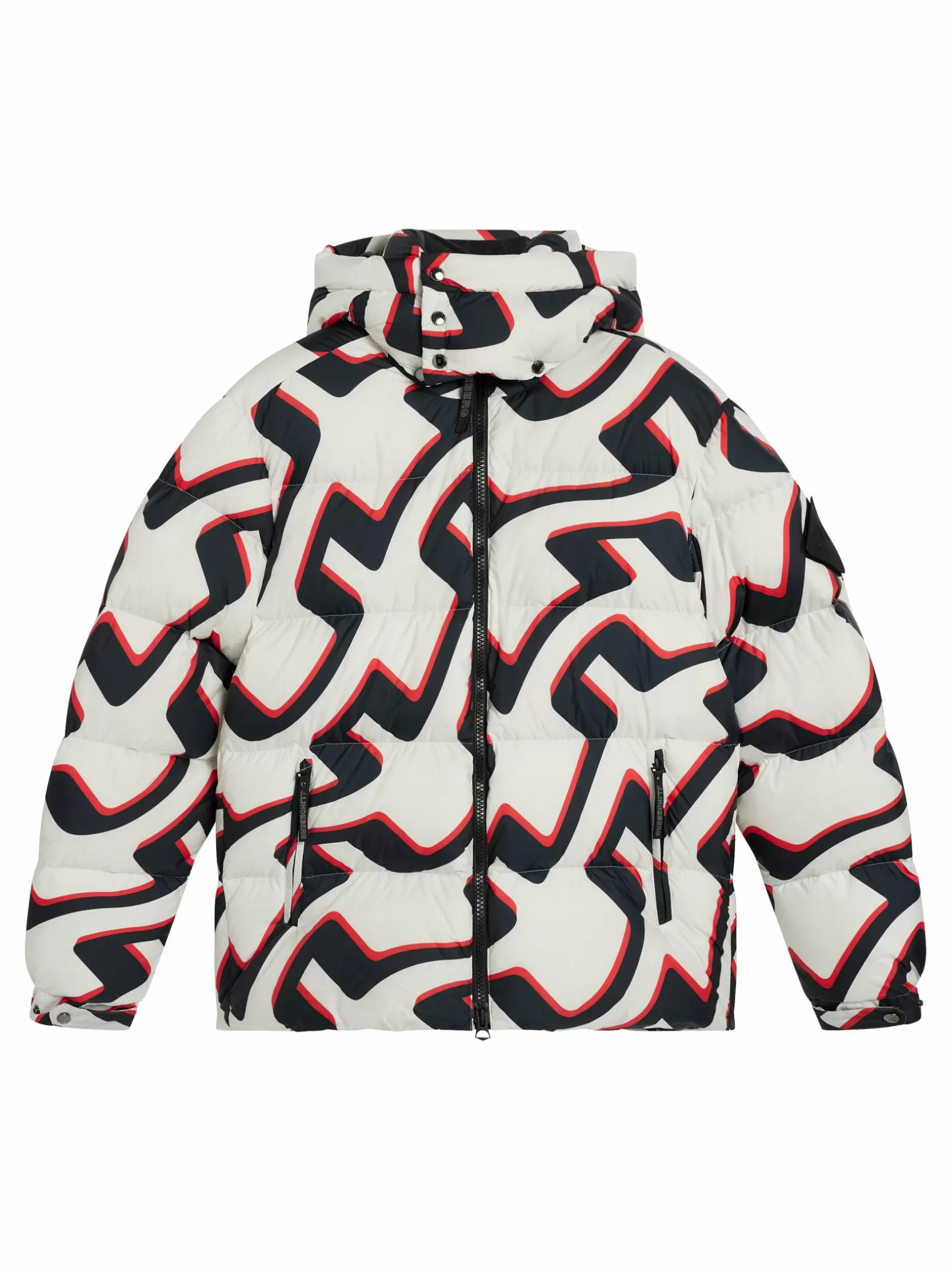 J.Lindeberg Creek Down Jacket Printed Bridge Wave Xl White*MÄN Jackor