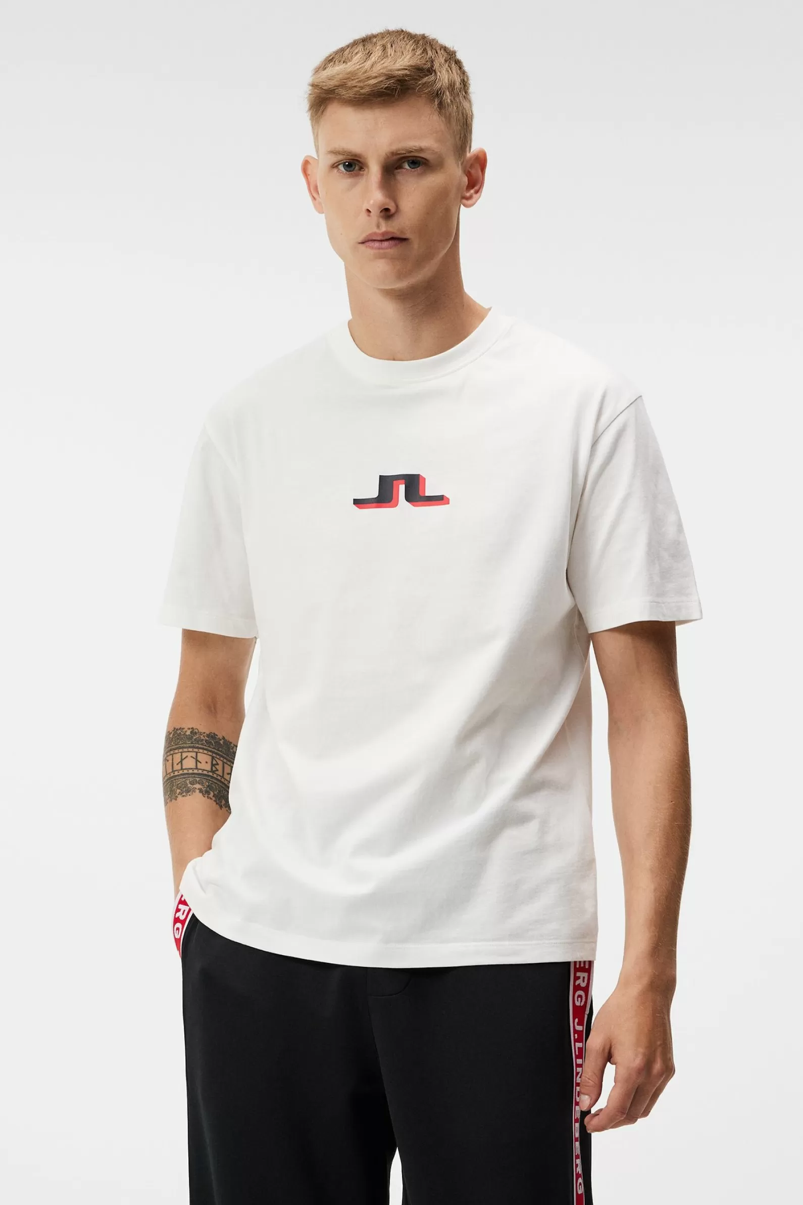 J.Lindeberg Darcy Logo Tee Cloud White*MÄN T-shirts