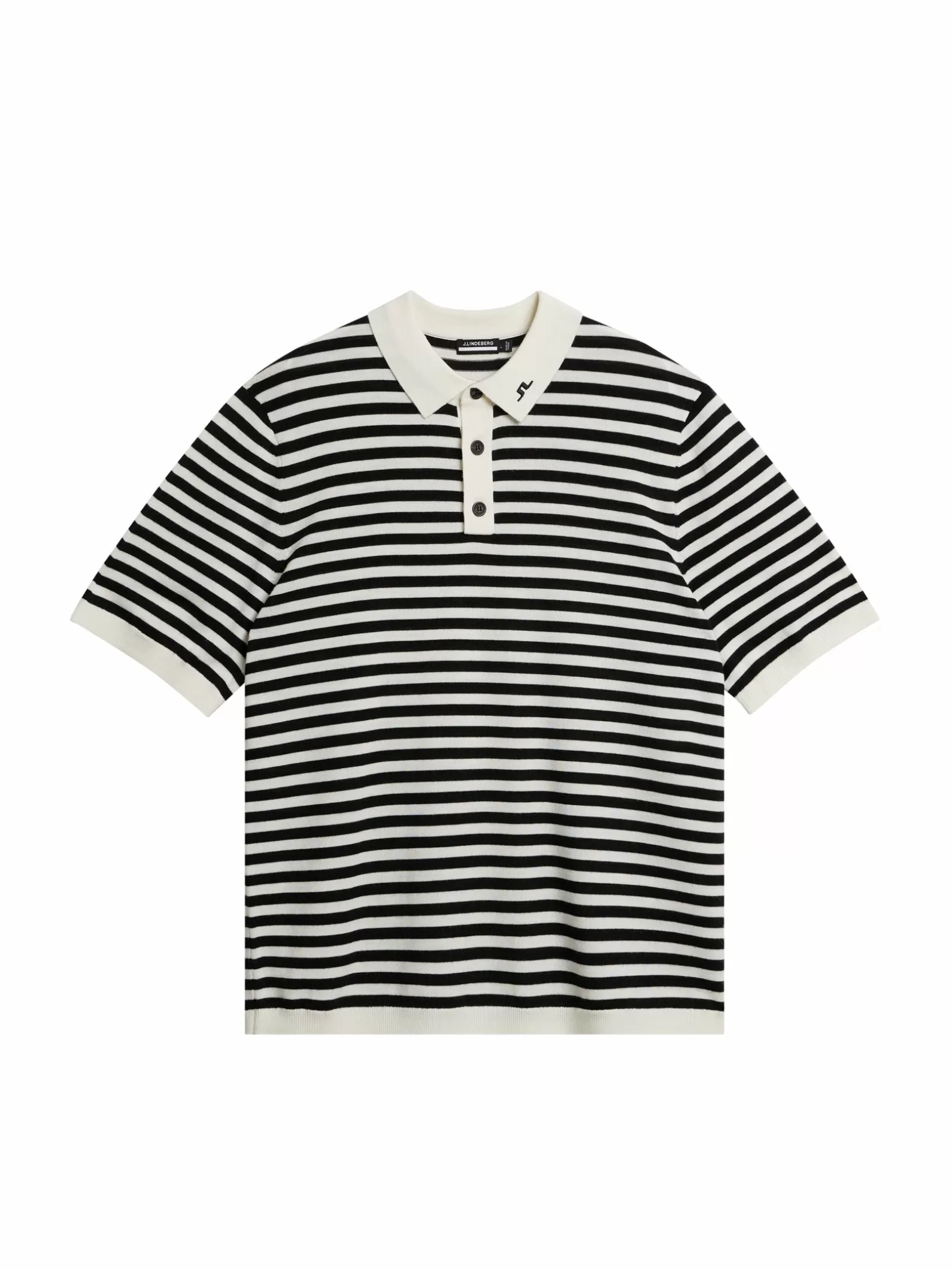 J.Lindeberg Darrell Stripe Loose Polo Black*MÄN Stickat | Polotröjor