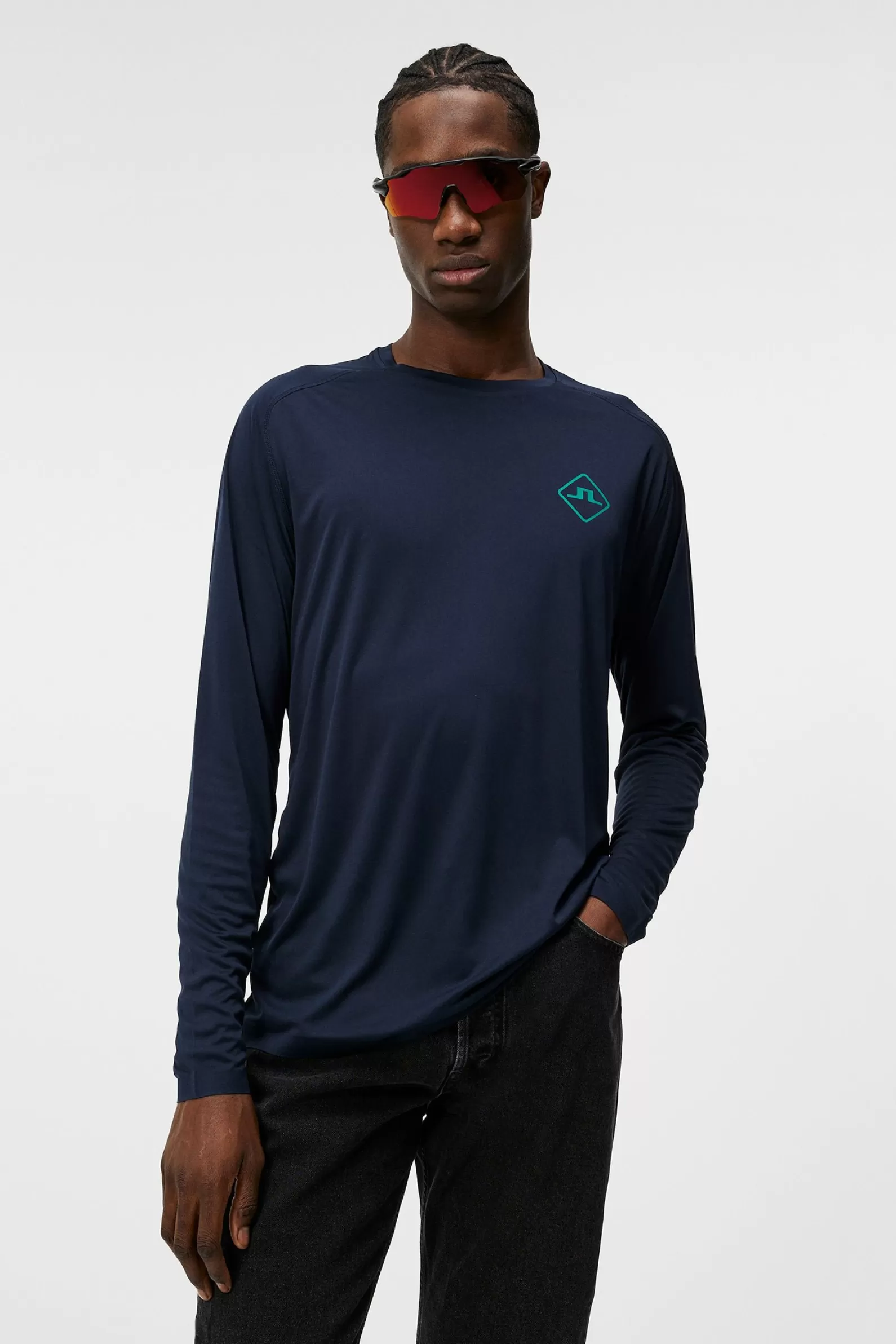 J.Lindeberg Diamond Long Sleeve Tee Jl Navy*MÄN Bas- och mellanlager