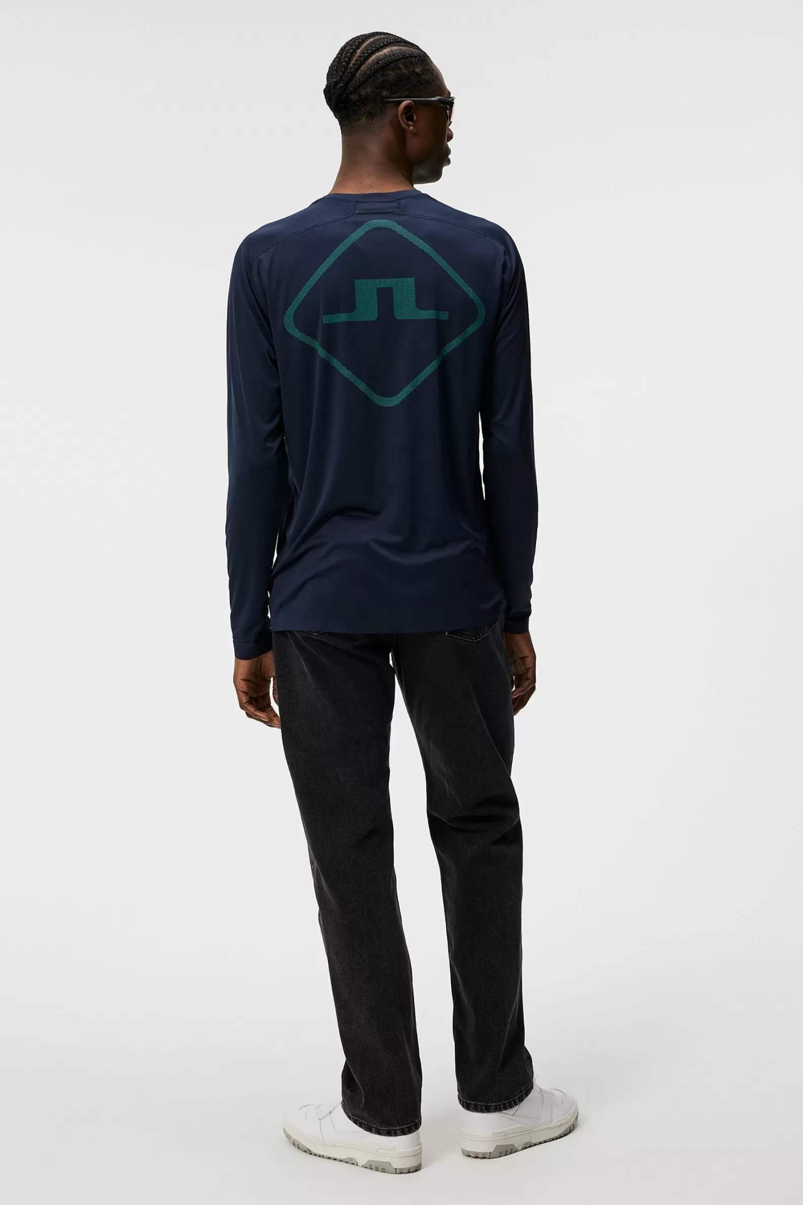 J.Lindeberg Diamond Long Sleeve Tee Jl Navy*MÄN Bas- och mellanlager