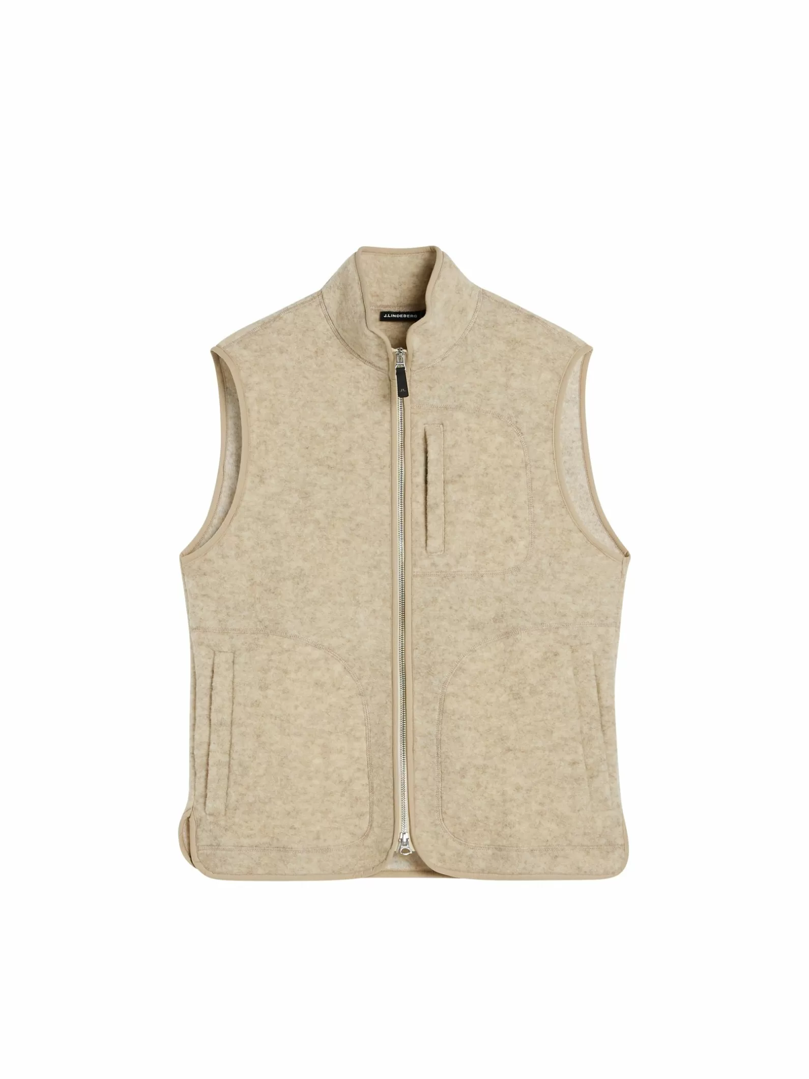 J.Lindeberg Duncan Wool Fleece Vest Oyster Gray*MÄN Jackor | Gilets