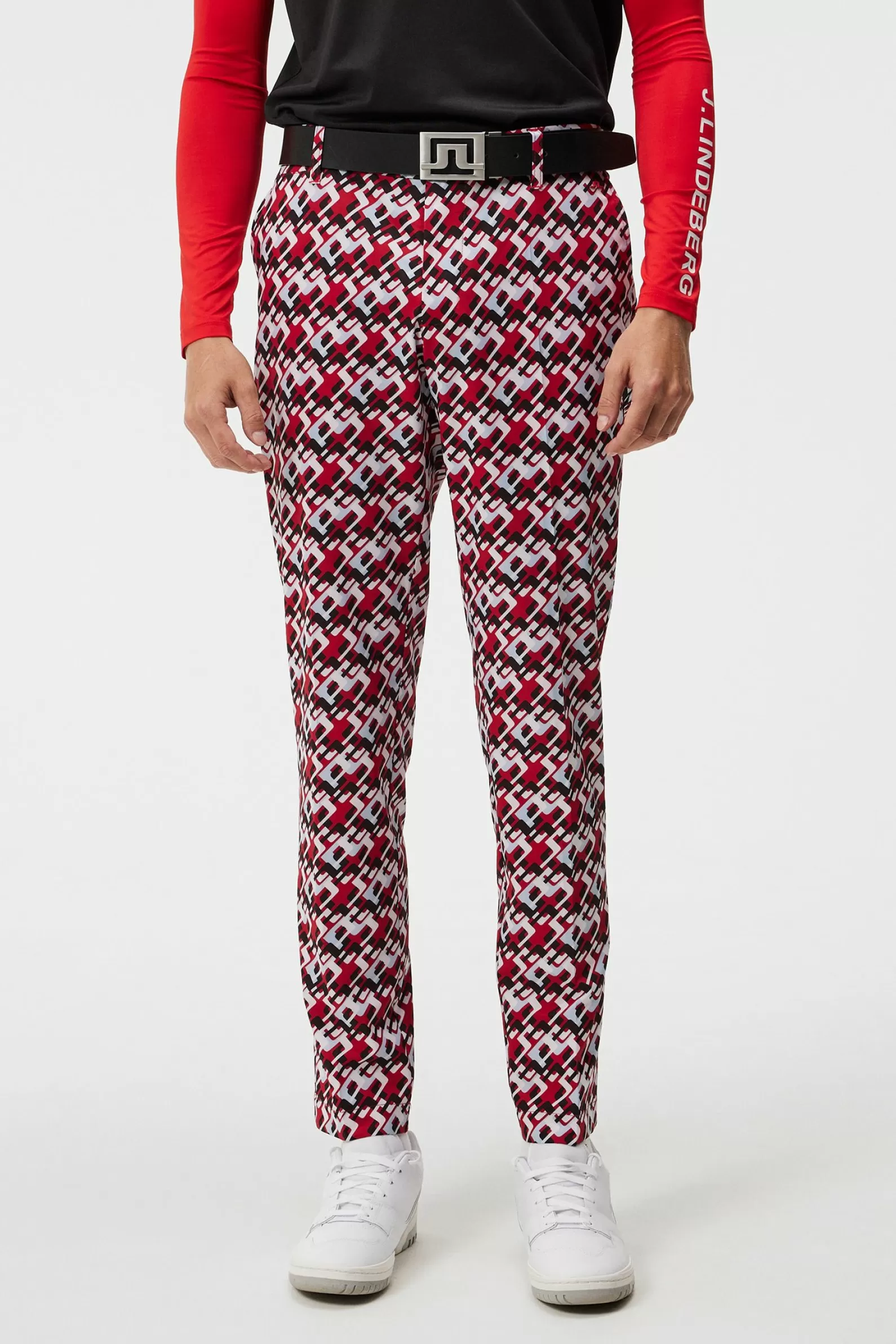 J.Lindeberg Ellott Print Pant Micro Bridge Cherry*MÄN Byxor