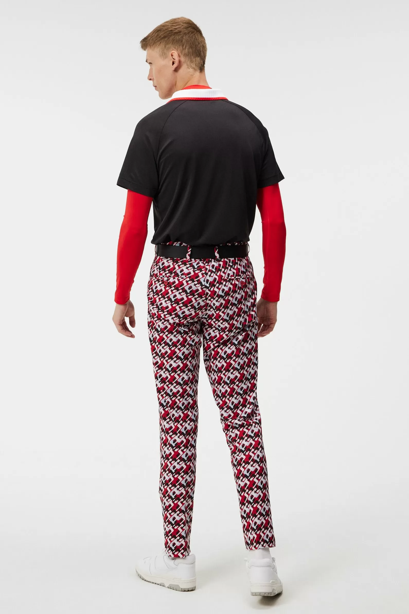 J.Lindeberg Ellott Print Pant Micro Bridge Cherry*MÄN Byxor