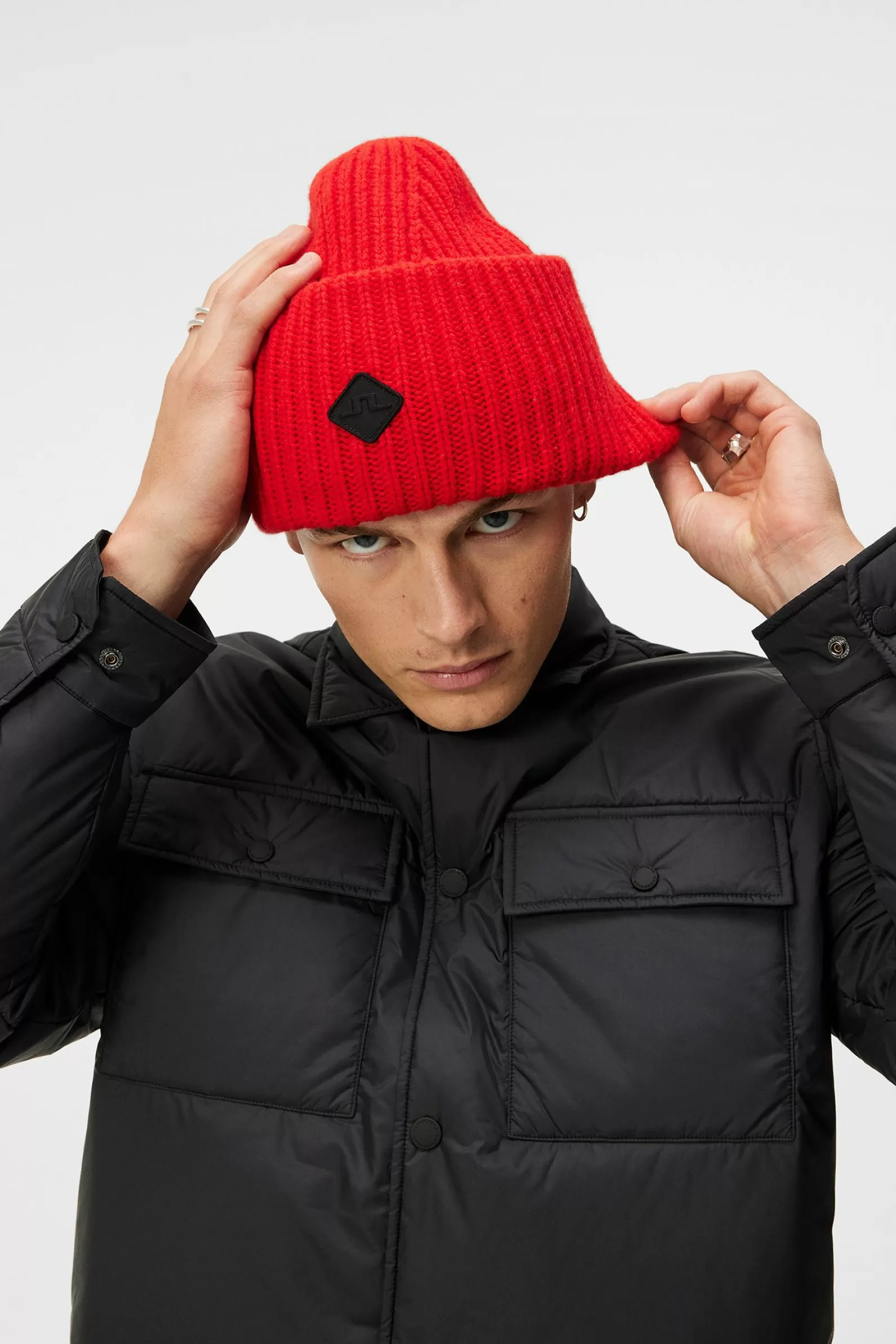 J.Lindeberg Enso Knitted Beanie Fiery Red*MÄN Värmetillbehör