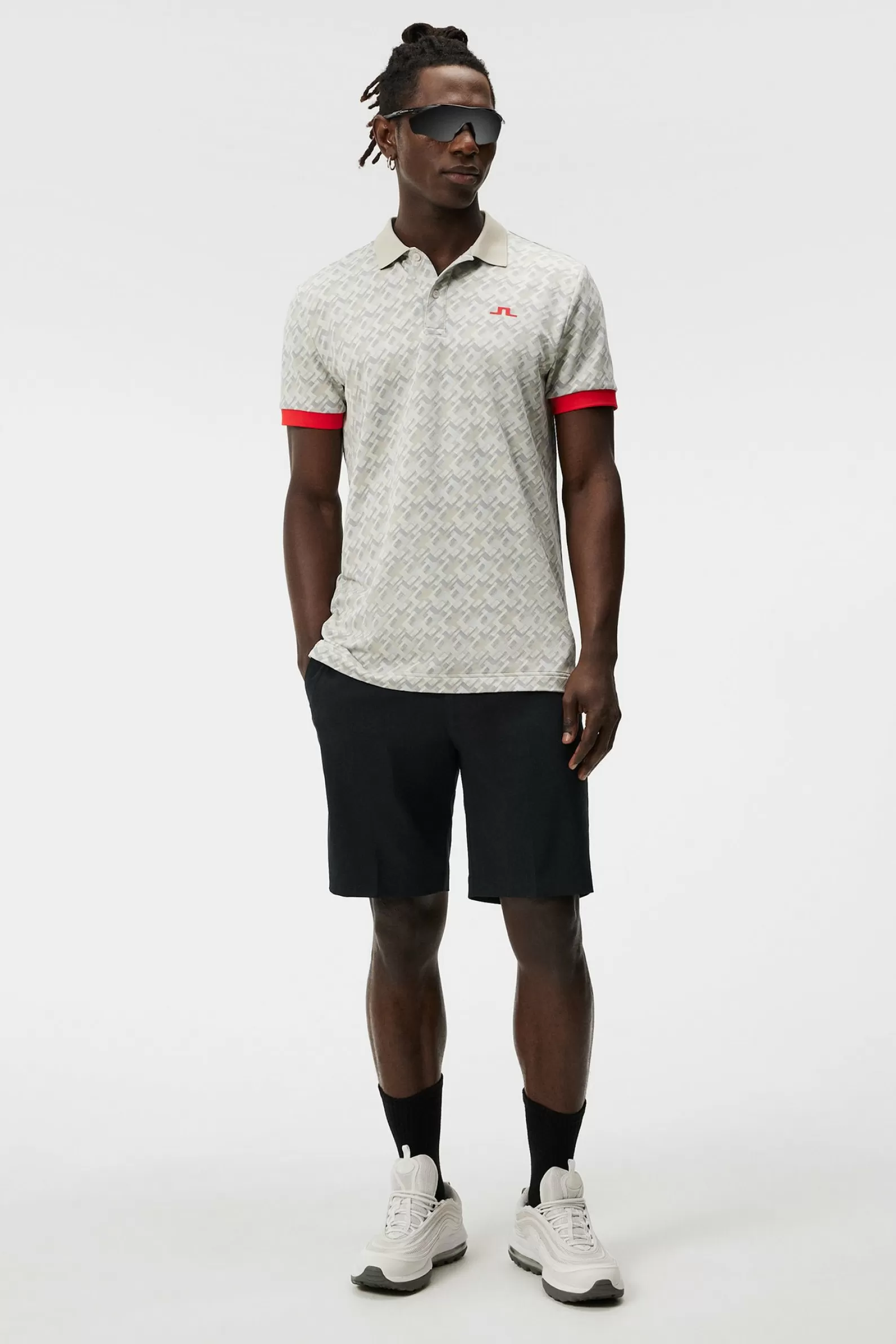 J.Lindeberg Femi Regular Fit Polo Jl Micro Bridge Grey*MÄN Polotröjor