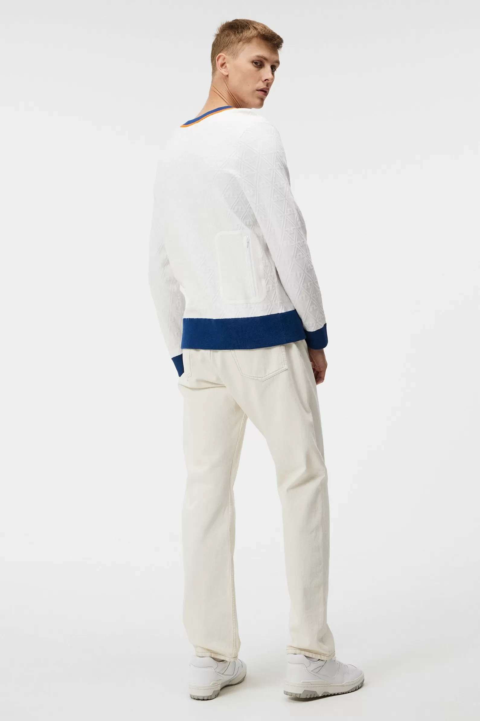 J.Lindeberg Finely Knitted Sweater White*MÄN Stickat