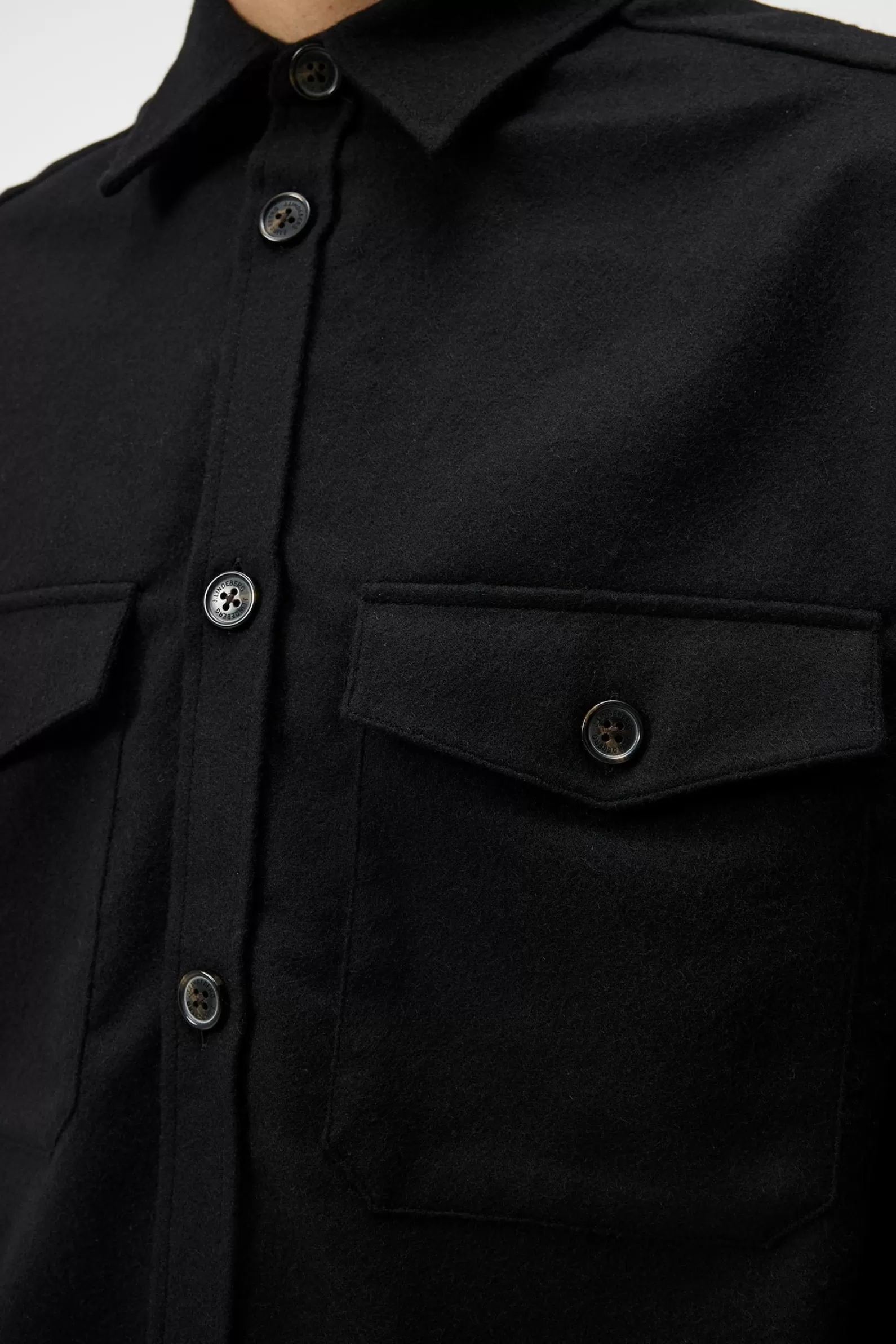 J.Lindeberg Flat Wool Overshirt Black*MÄN Jackor | Övertröjor