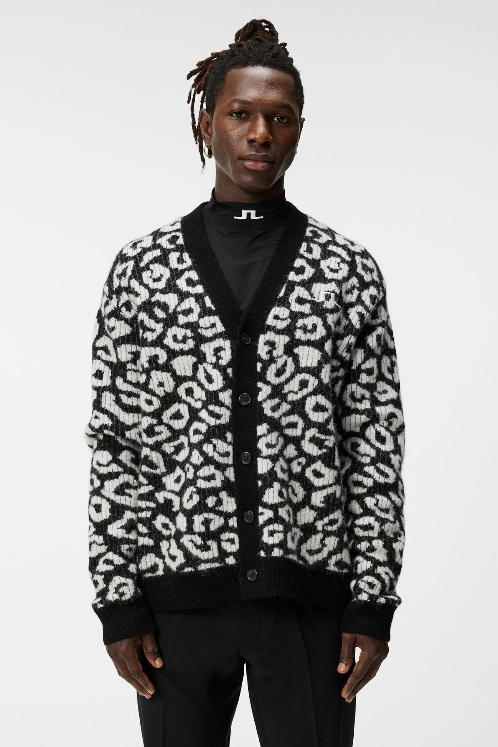 J.Lindeberg Frederic Jacquard Cardigan Bw Leopard*MÄN Stickat