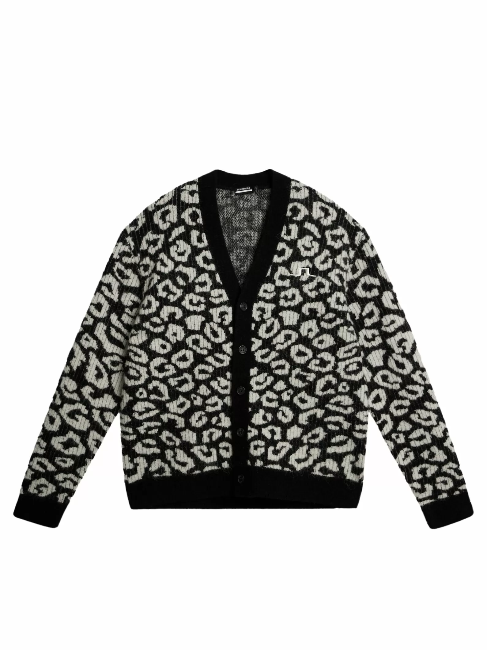 J.Lindeberg Frederic Jacquard Cardigan Bw Leopard*MÄN Stickat