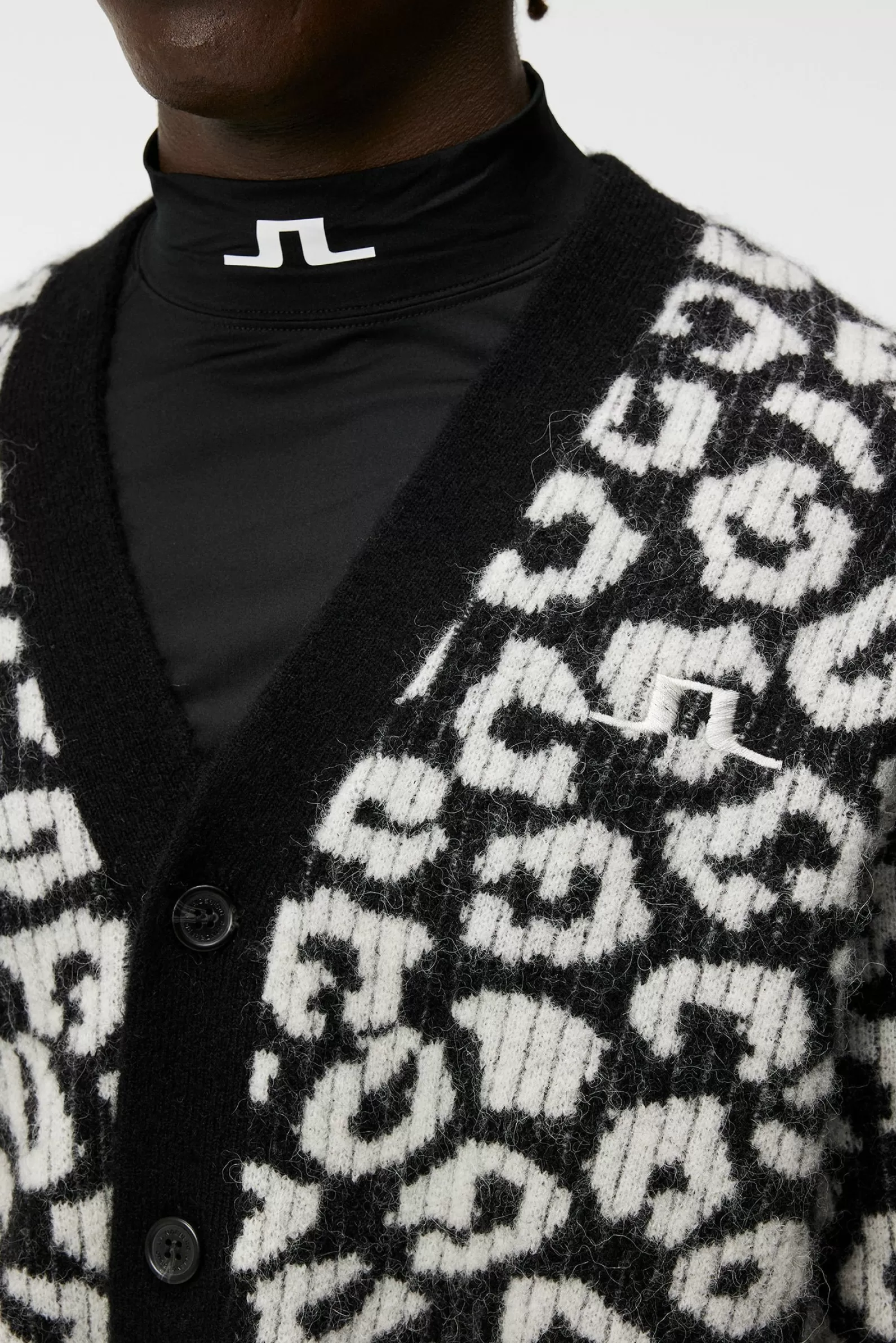 J.Lindeberg Frederic Jacquard Cardigan Bw Leopard*MÄN Stickat