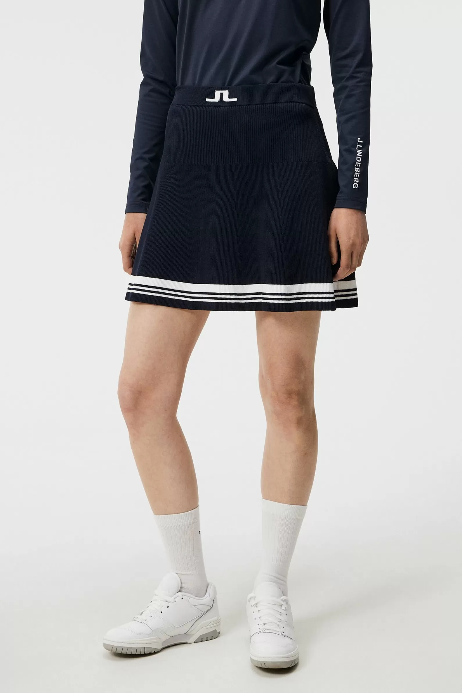 J.Lindeberg Frida Stripe Knitted Skirt Jl Navy*KVINNOR Kjolar