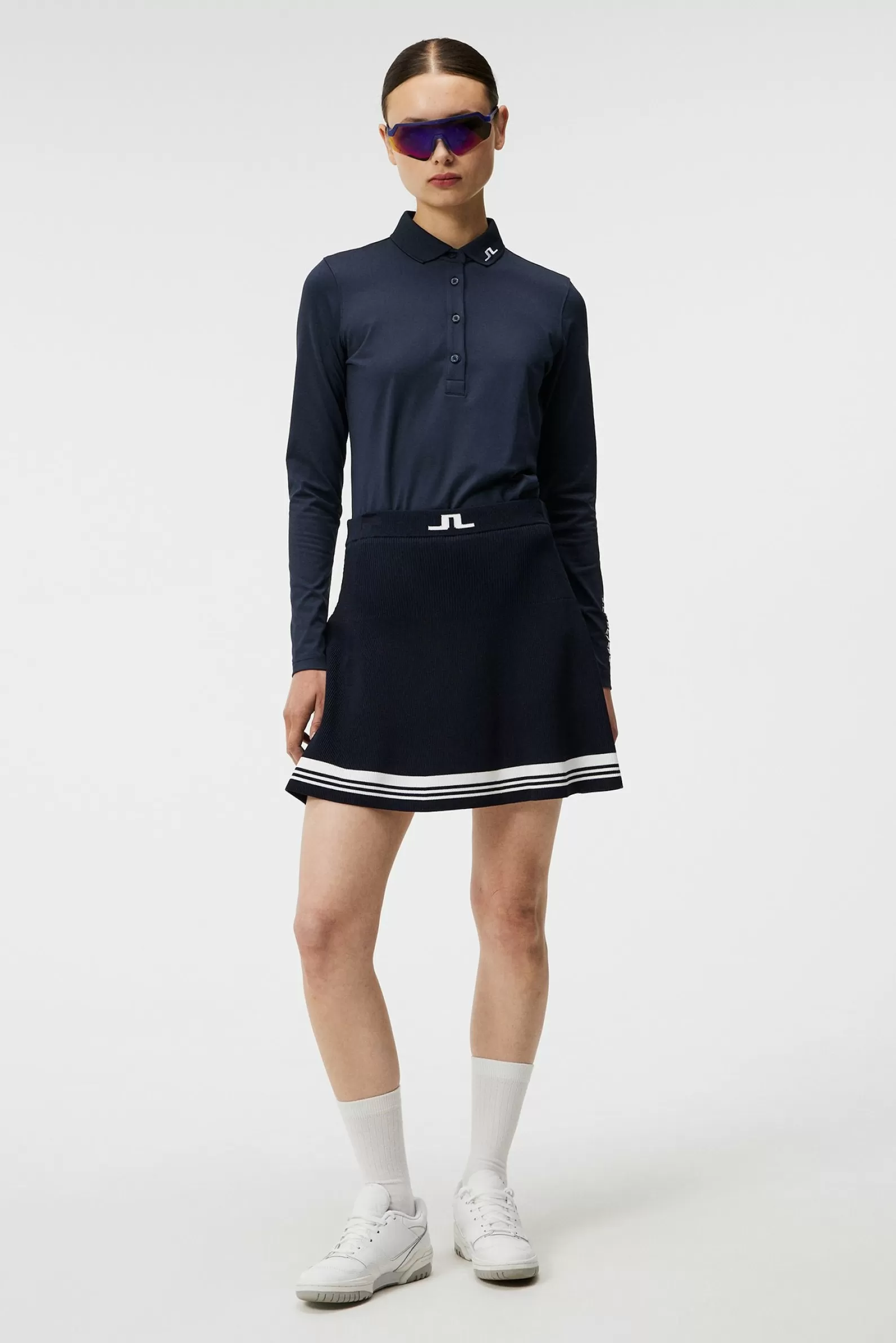 J.Lindeberg Frida Stripe Knitted Skirt Jl Navy*KVINNOR Kjolar