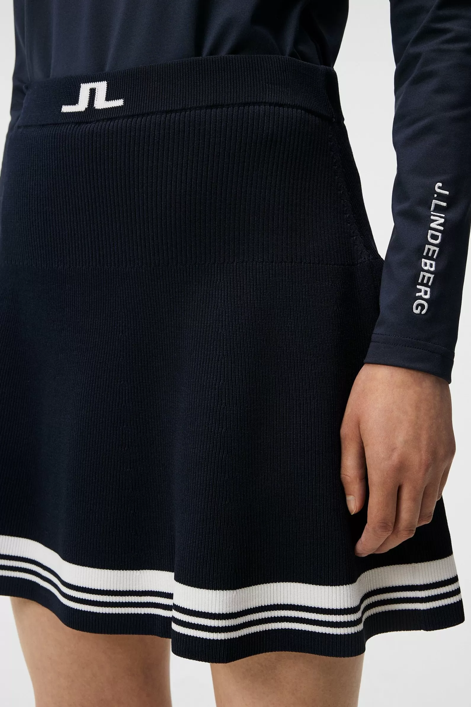 J.Lindeberg Frida Stripe Knitted Skirt Jl Navy*KVINNOR Kjolar