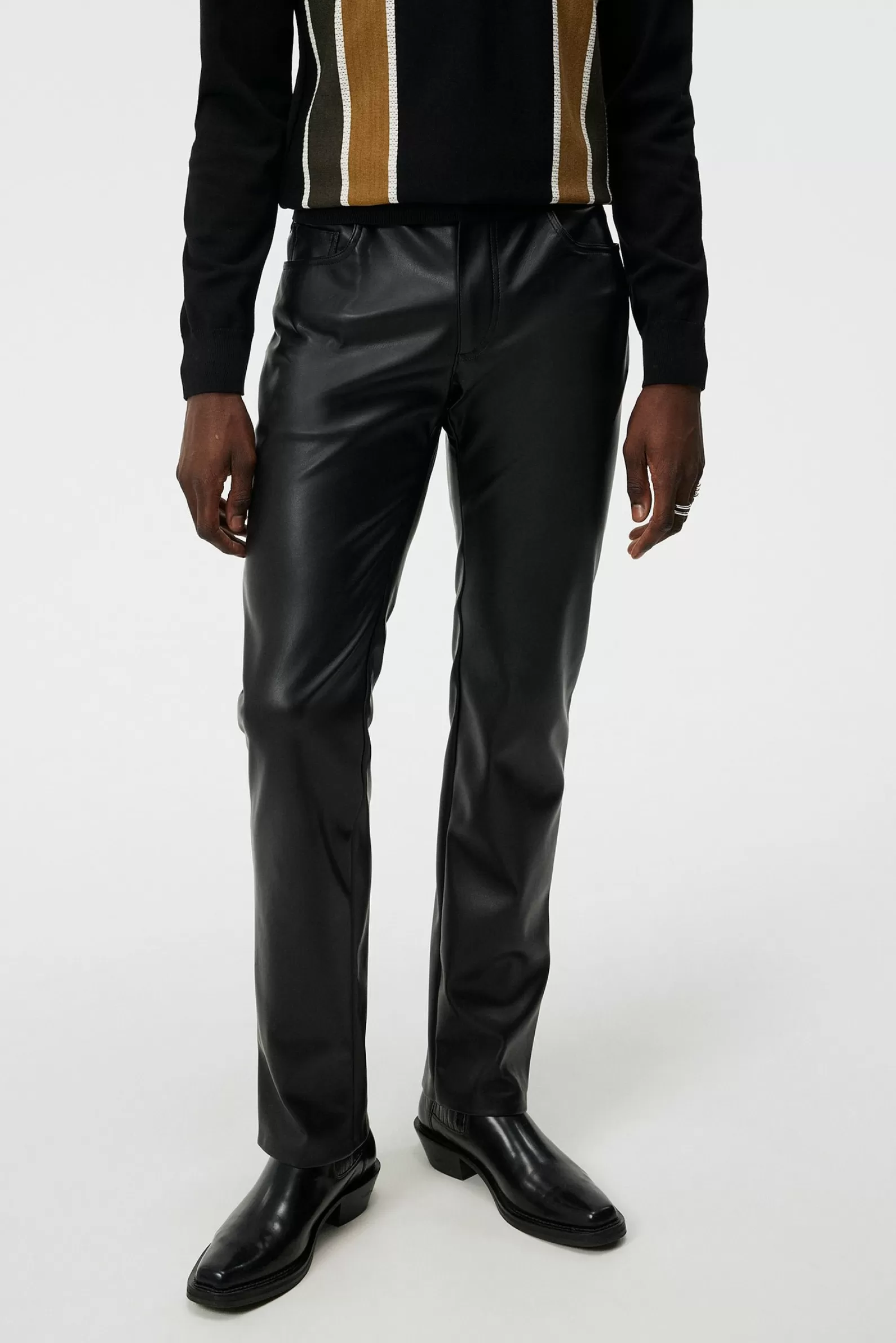 J.Lindeberg Garcia Leather Pants Black*MÄN Byxor