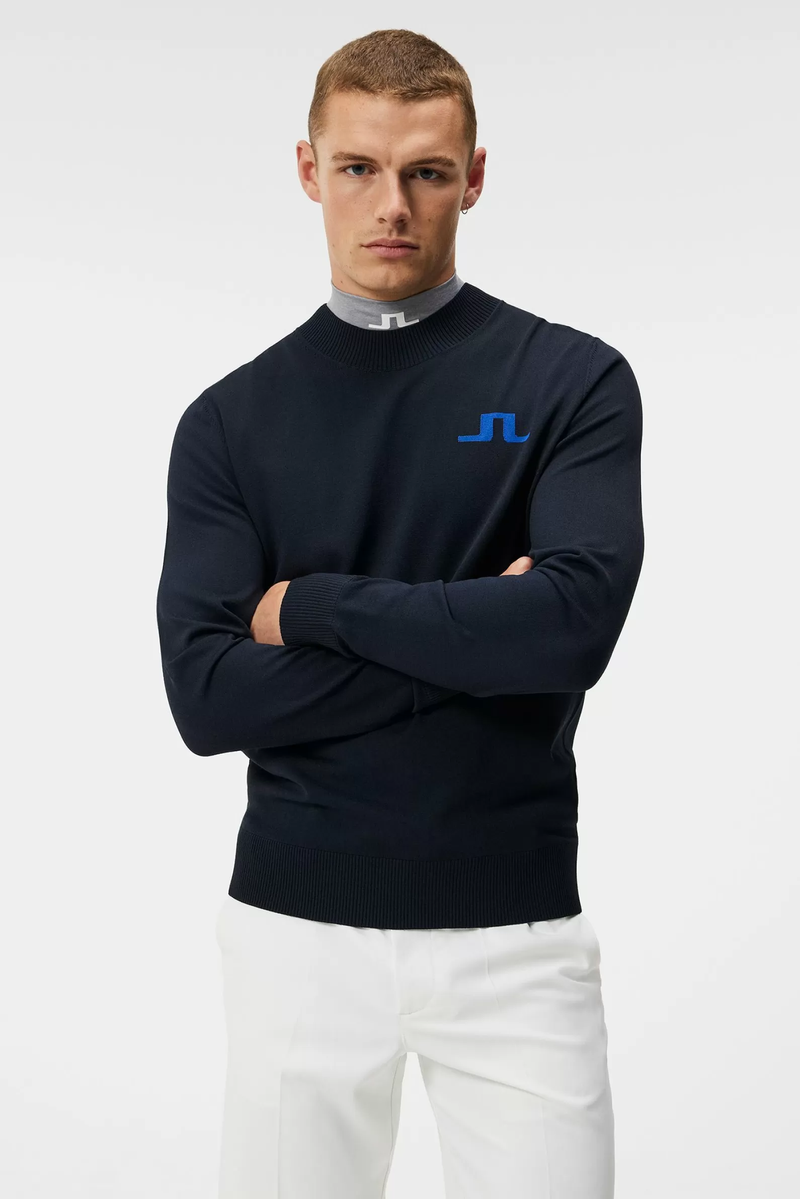 J.Lindeberg Gus Knitted Sweater Estate Blue*MÄN Stickat