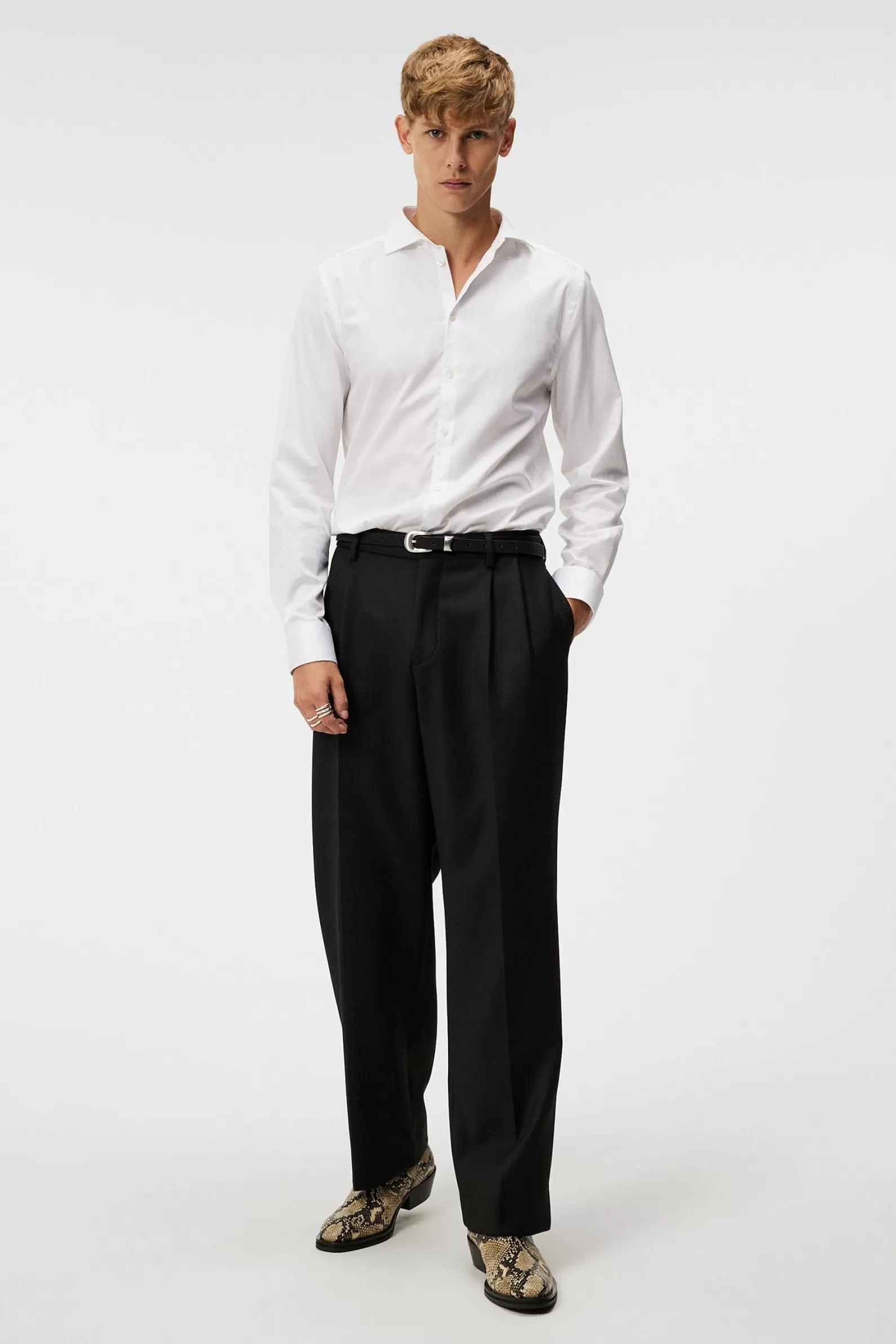 J.Lindeberg Haij Double Pleat Pants Black*MÄN Byxor