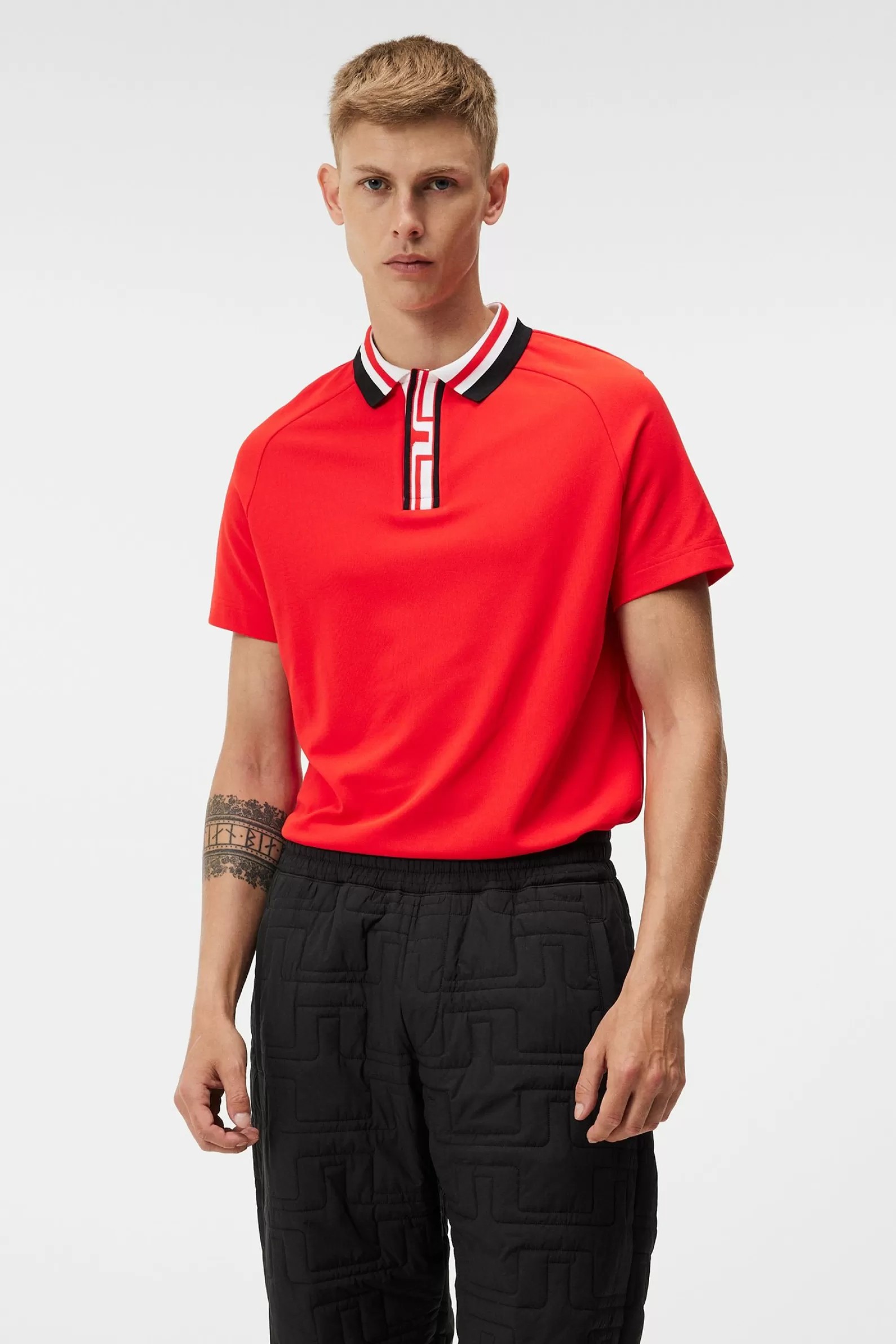 J.Lindeberg Hals Regular Fit Polo Fiery Red*MÄN Polotröjor