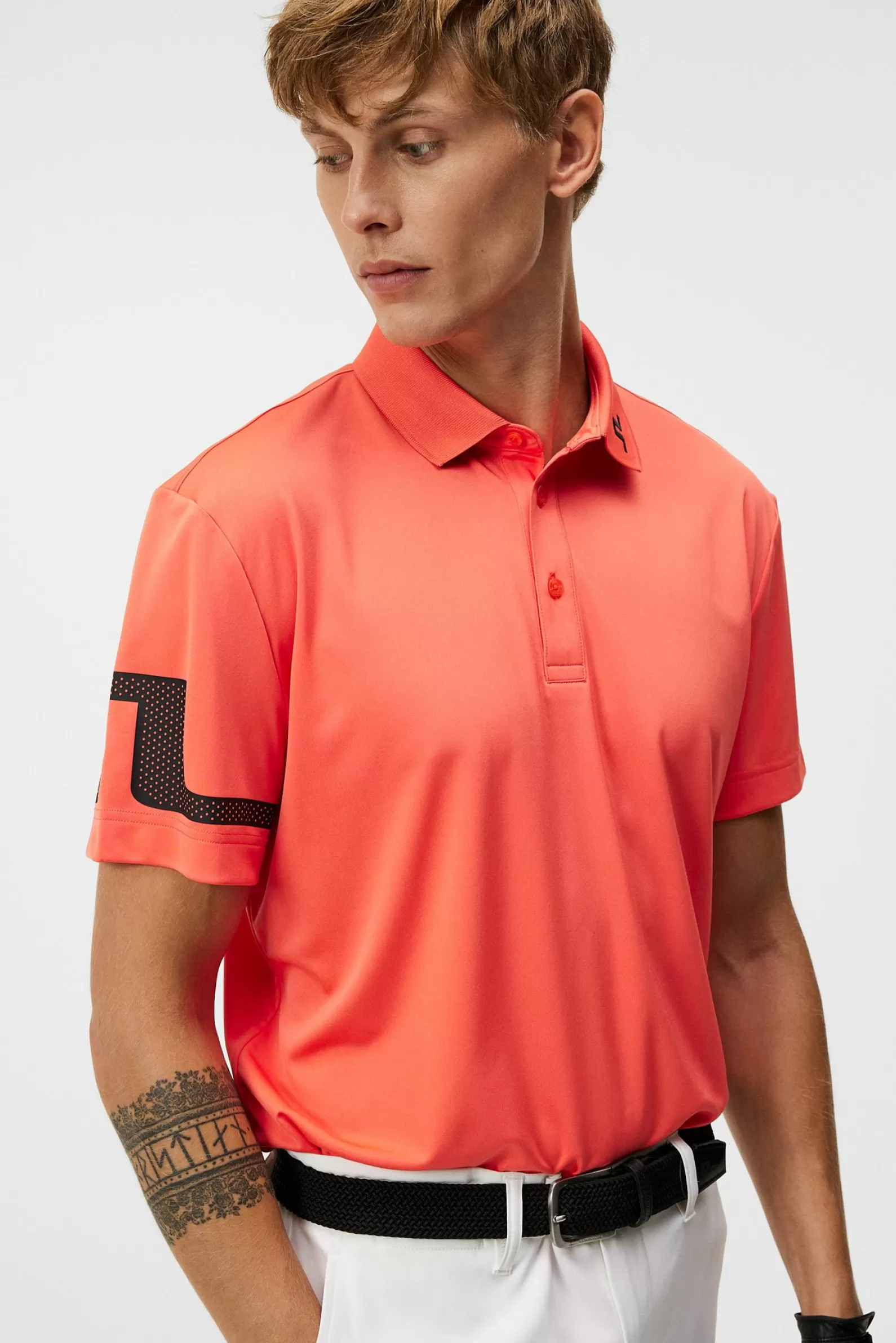 J.Lindeberg Heath Regular Fit Polo Fiery Red*MÄN Polotröjor