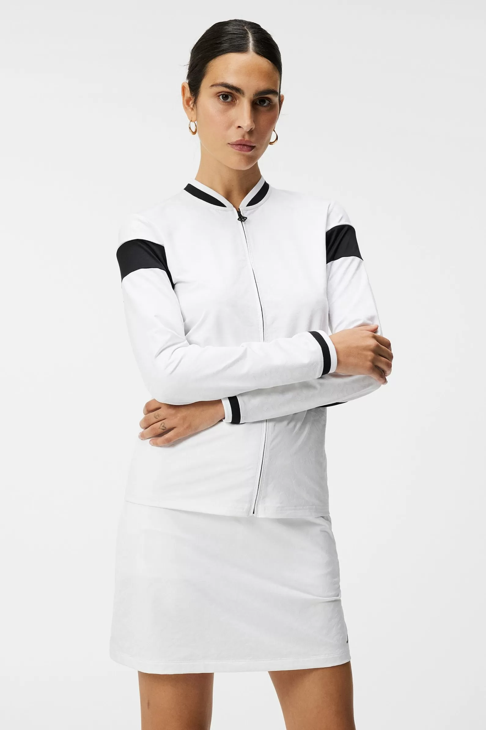 J.Lindeberg Helene Zip Midlayer White*KVINNOR Bas- och mellanlager